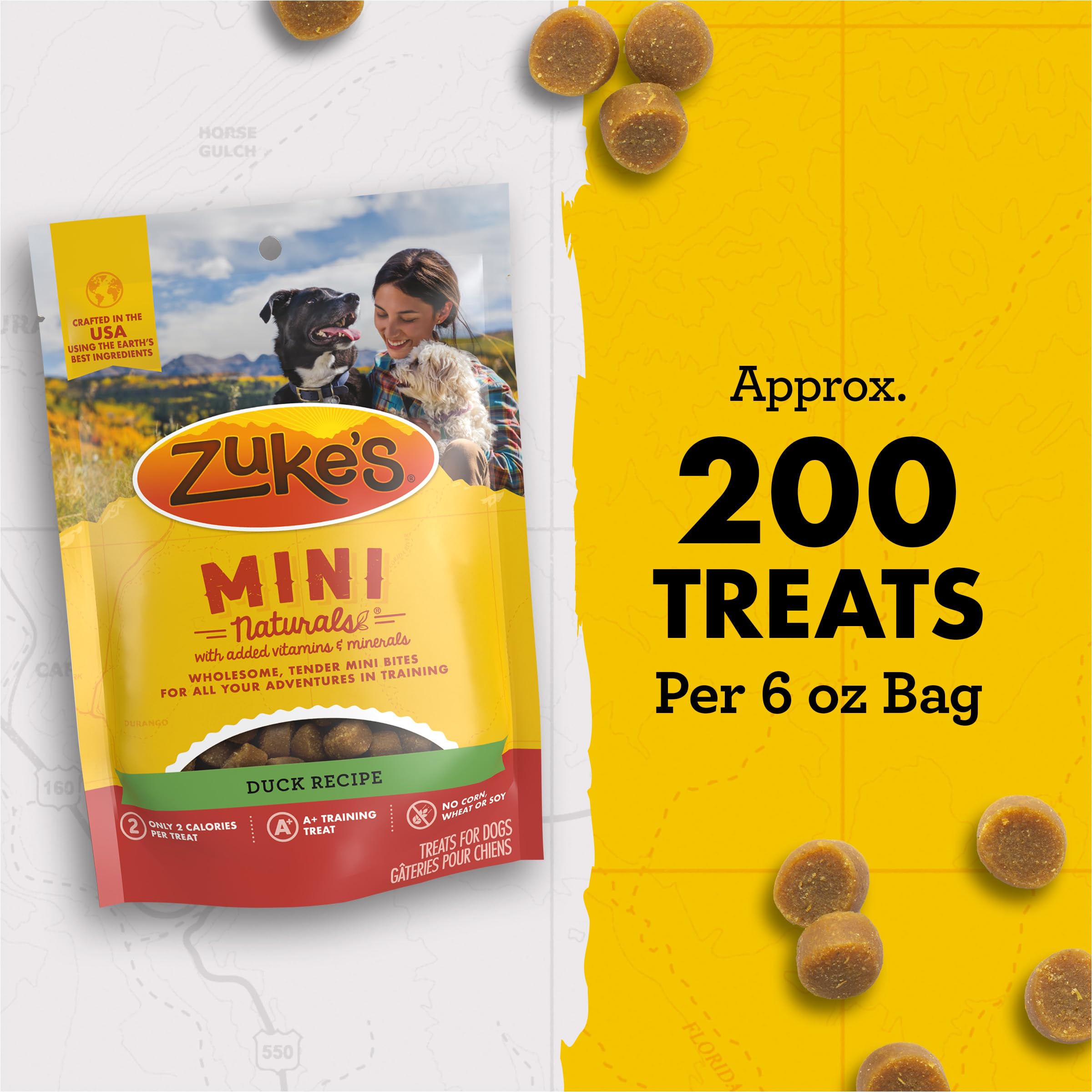 Zukes Mini Naturals Soft Dog Treats for Training, Soft and Chewy Dog Training Treats with Duck Recipe