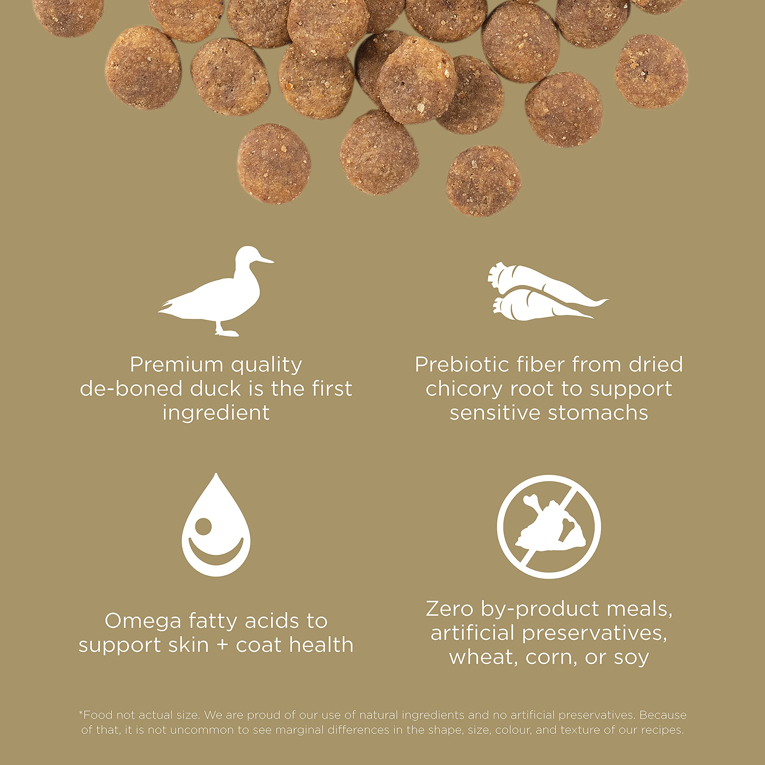 Go! Solutions Sensitivities Duck Grain-Free Dry Dog Food, 12 lb Bag for Sensitive Stomachs, Chicken-Free Kibble, Brown