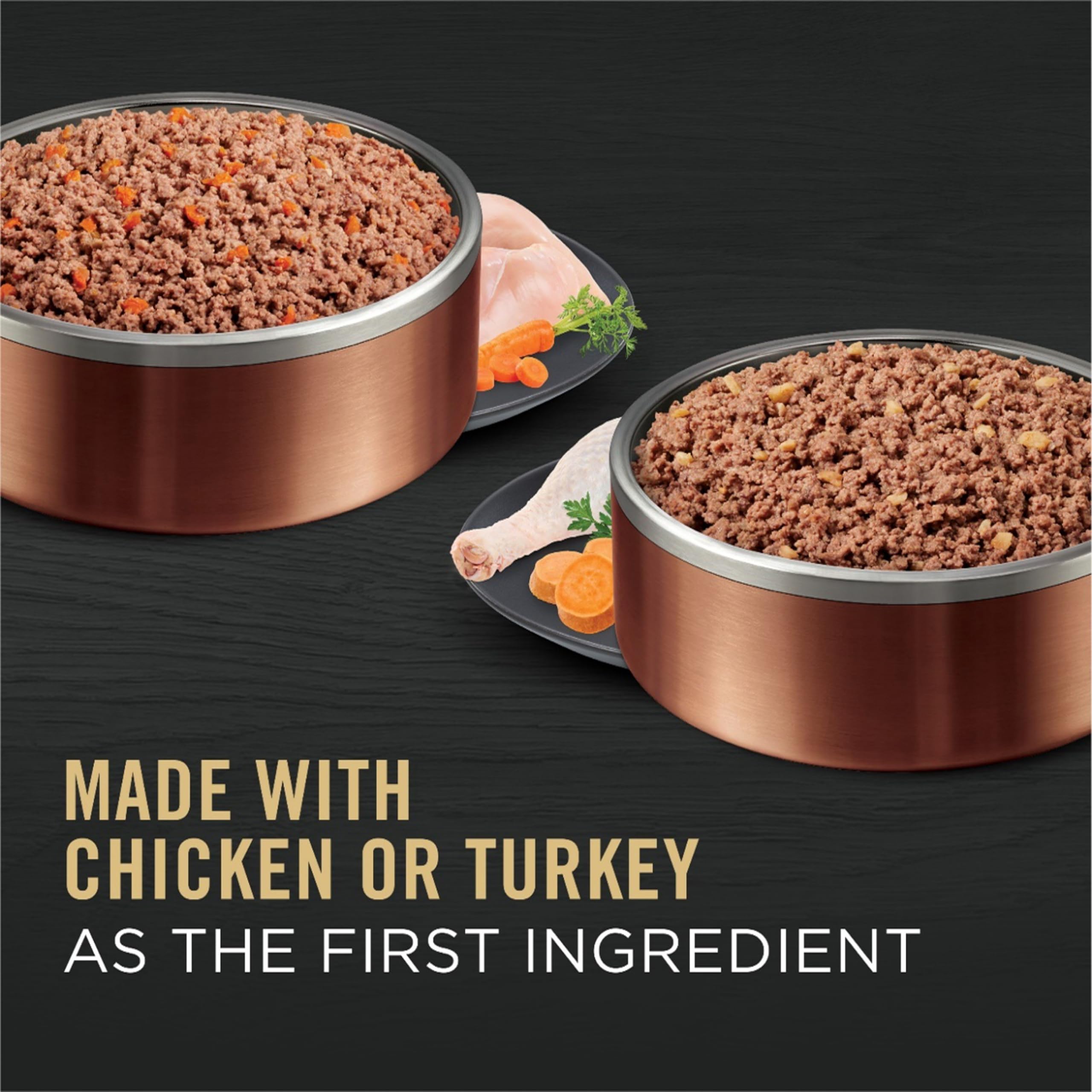Purina Pro Plan Grain Free Wet Dog Food Variety Pack, Grain Free Chicken and Turkey Entrees - (Pack of 12) 13 oz. Cans