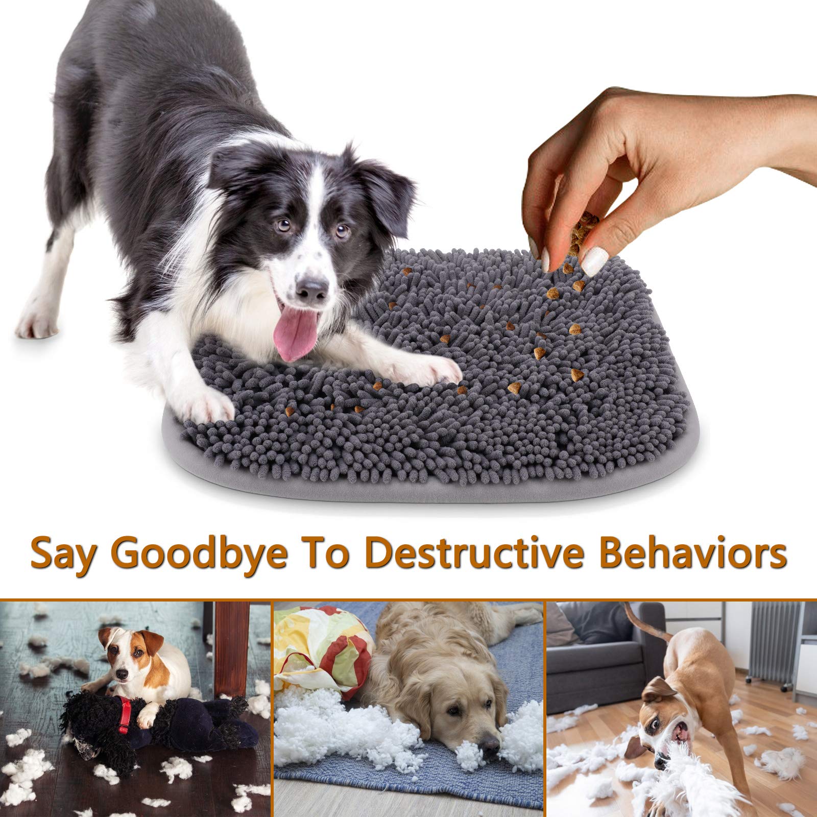 Rundik Snuffle Mat for Dogs, 20 x 28 Dog Sniffing Interactive Feeding Game Boredom, Puzzle Toys Encourages Natural Foraging