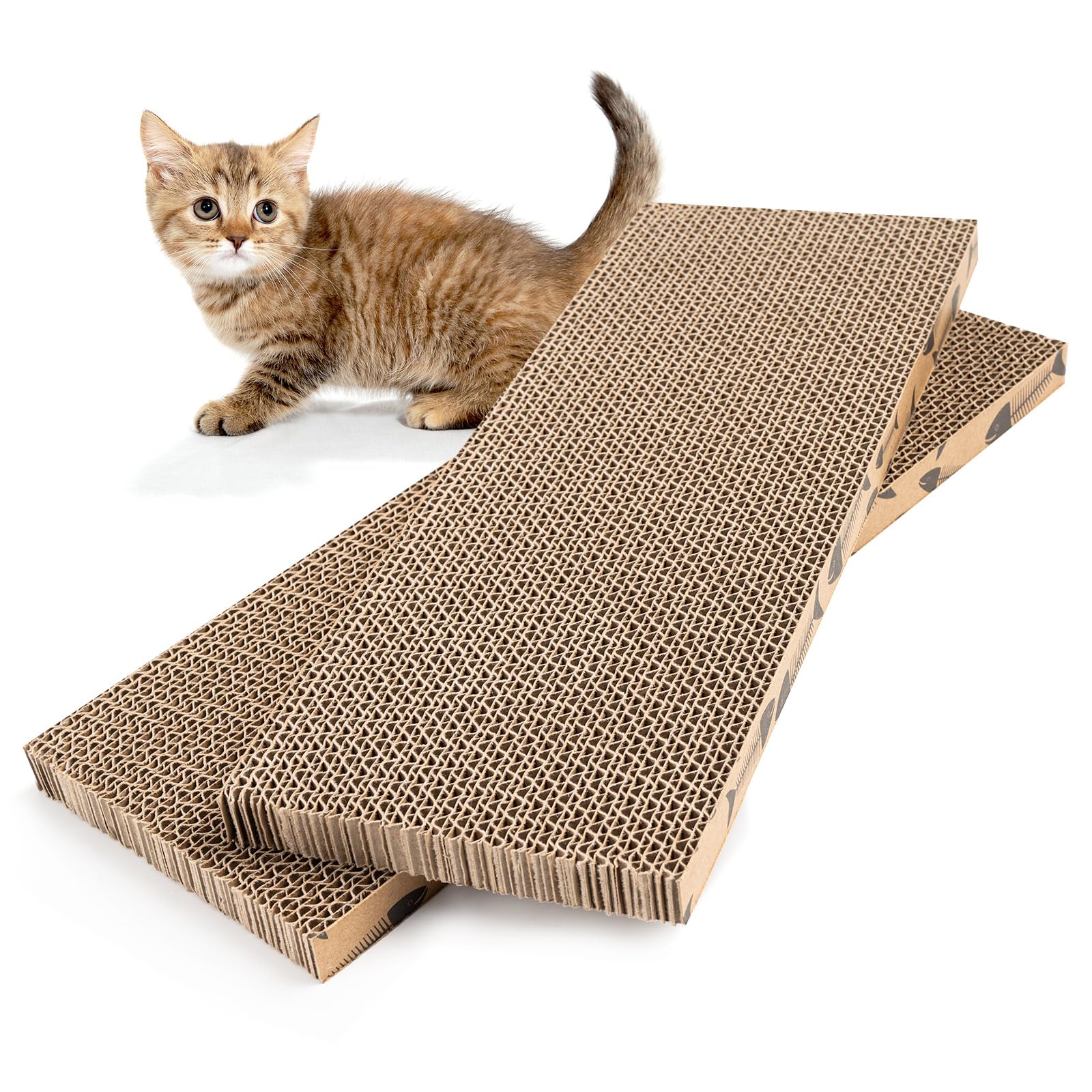 Roadtofree Mini Cat Scratching Board Small Cat Scratcher Cardboard Cat Scratchers For Indoor Cat Cardboard Scratcher(2Pcs)