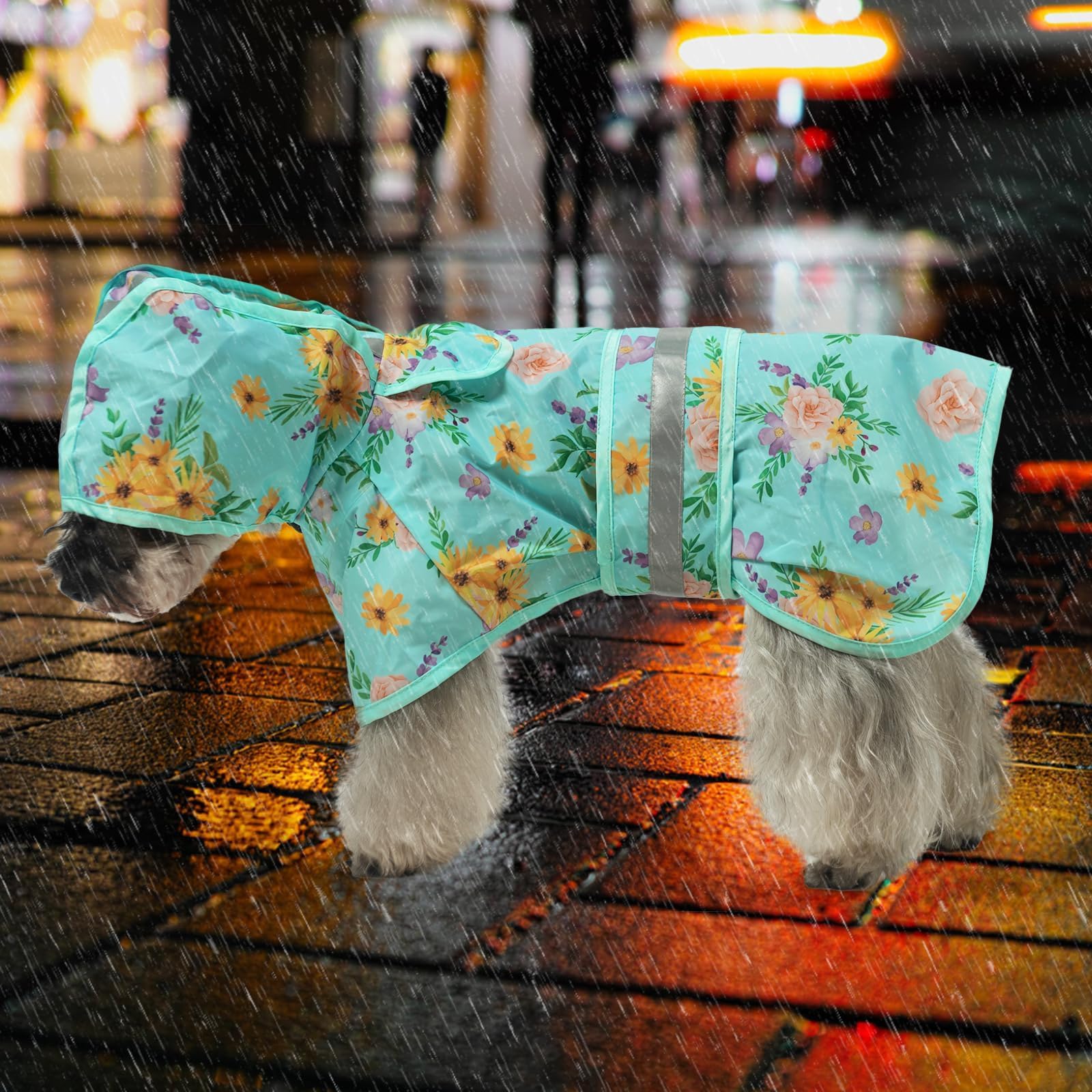 Kooltail Dog Raincoat Hooded Slicker Poncho With Leash Hole, Waterproof Dog Rain Jacket, Adjustable Breathable Puppy Rainwear -