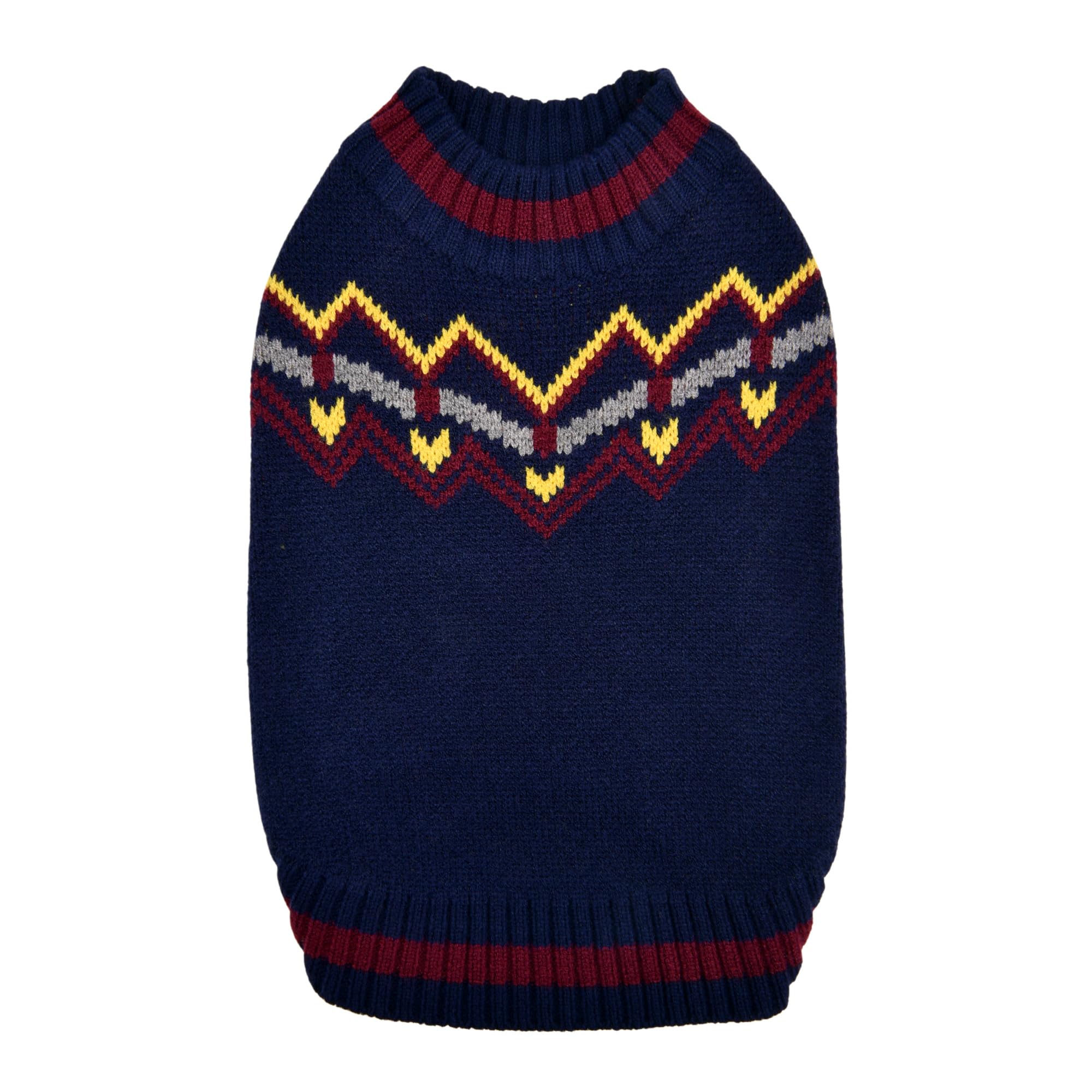 Puppia Kylo Dog Knit Sweater Winter Season For Small And Medium Dogs, Navy, Medium
