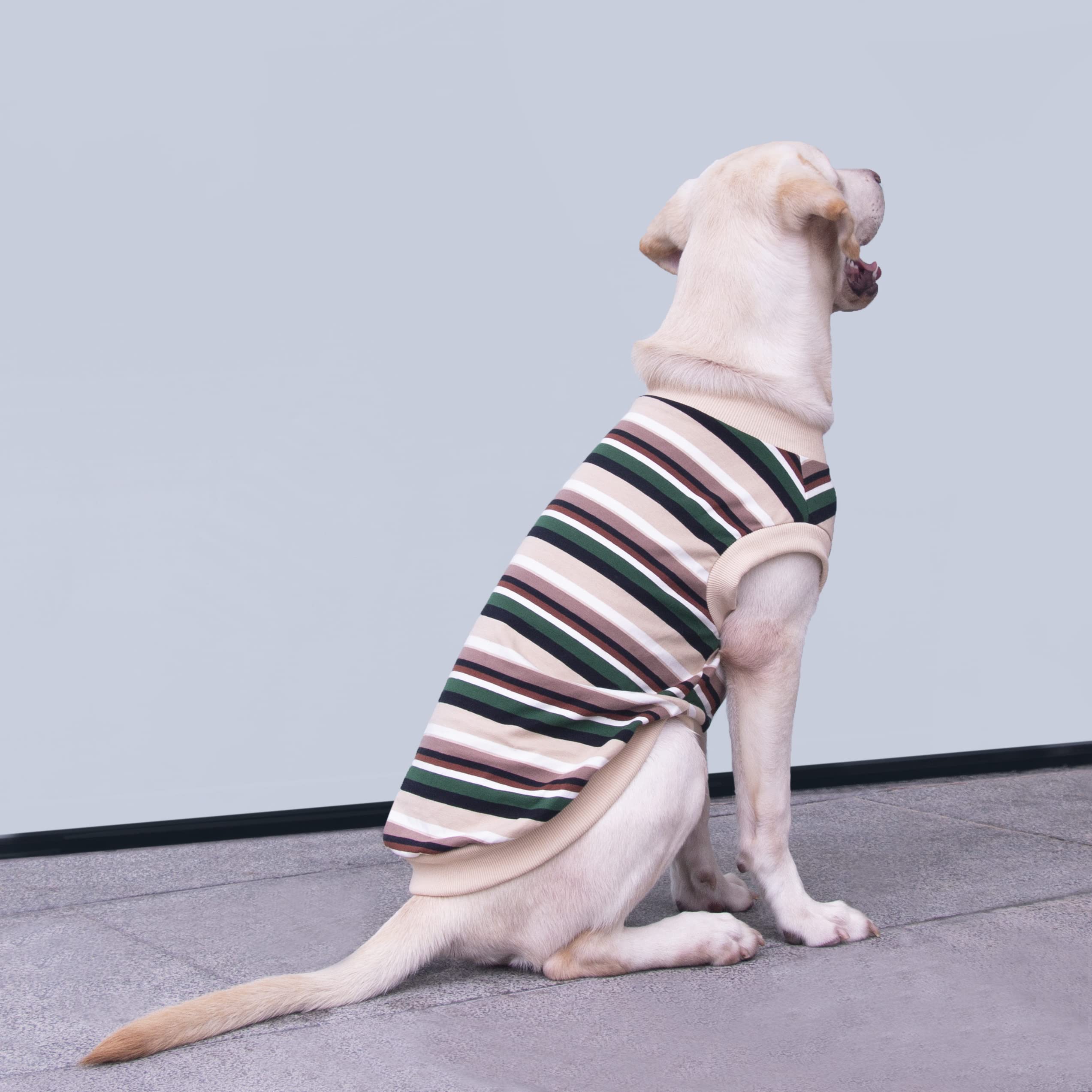 Arunners Extra Large Dog T Shirts Clothes Sleeveless Tank Top Vest For Labrador Rottweiler Great Dane, Khaki 9X-Large