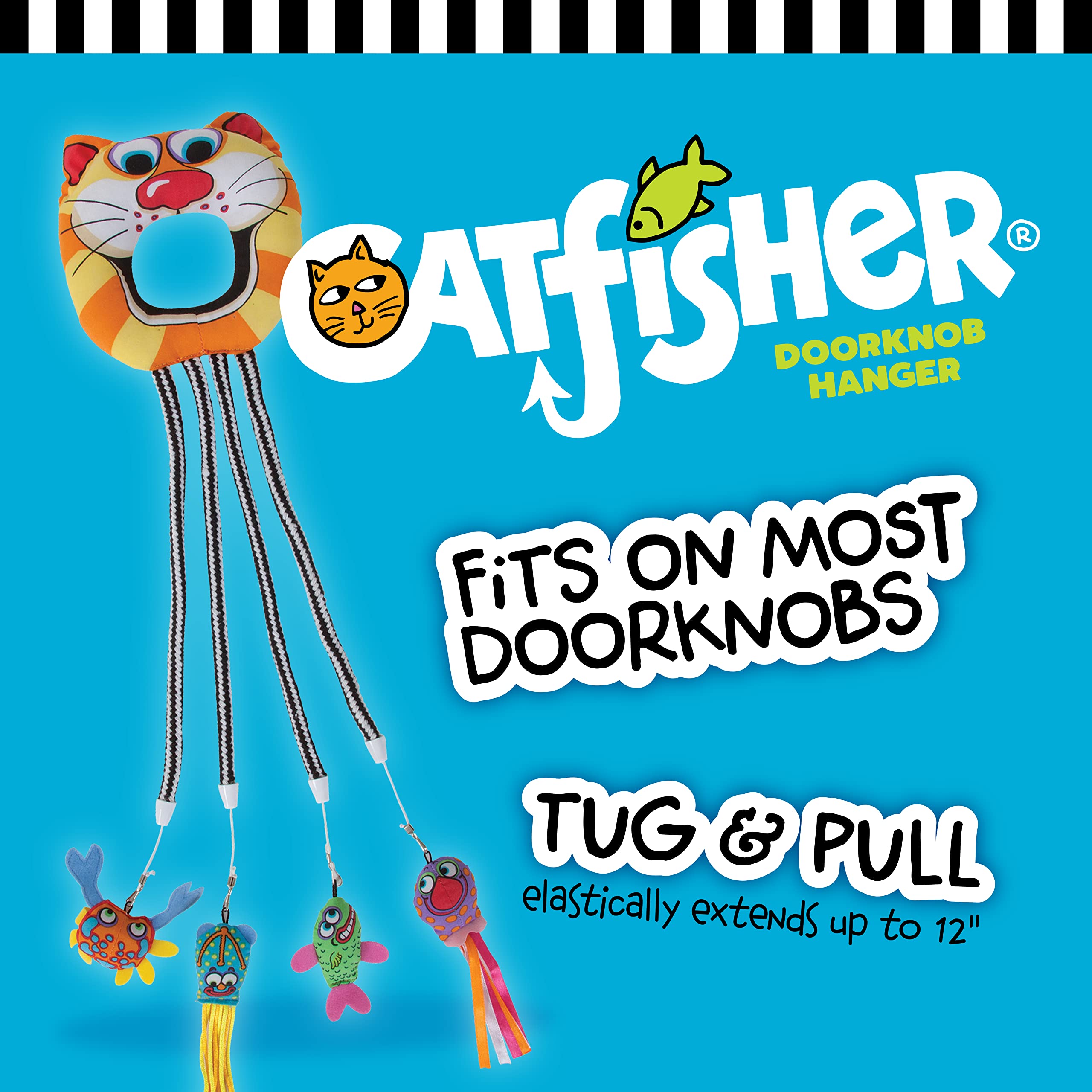Fat Cat Catfisher Doorknob Hanger