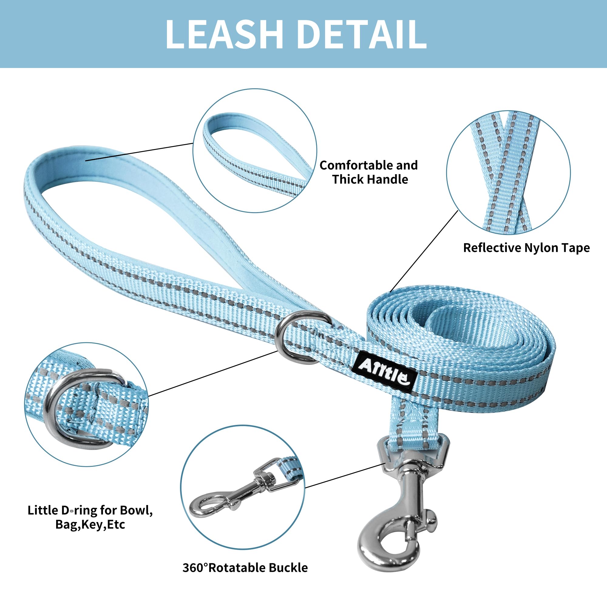 Aiitle Soft Dog Harness - No Choke, Adjustable, Breathable Mesh, XL, Blue, Model ATL009
