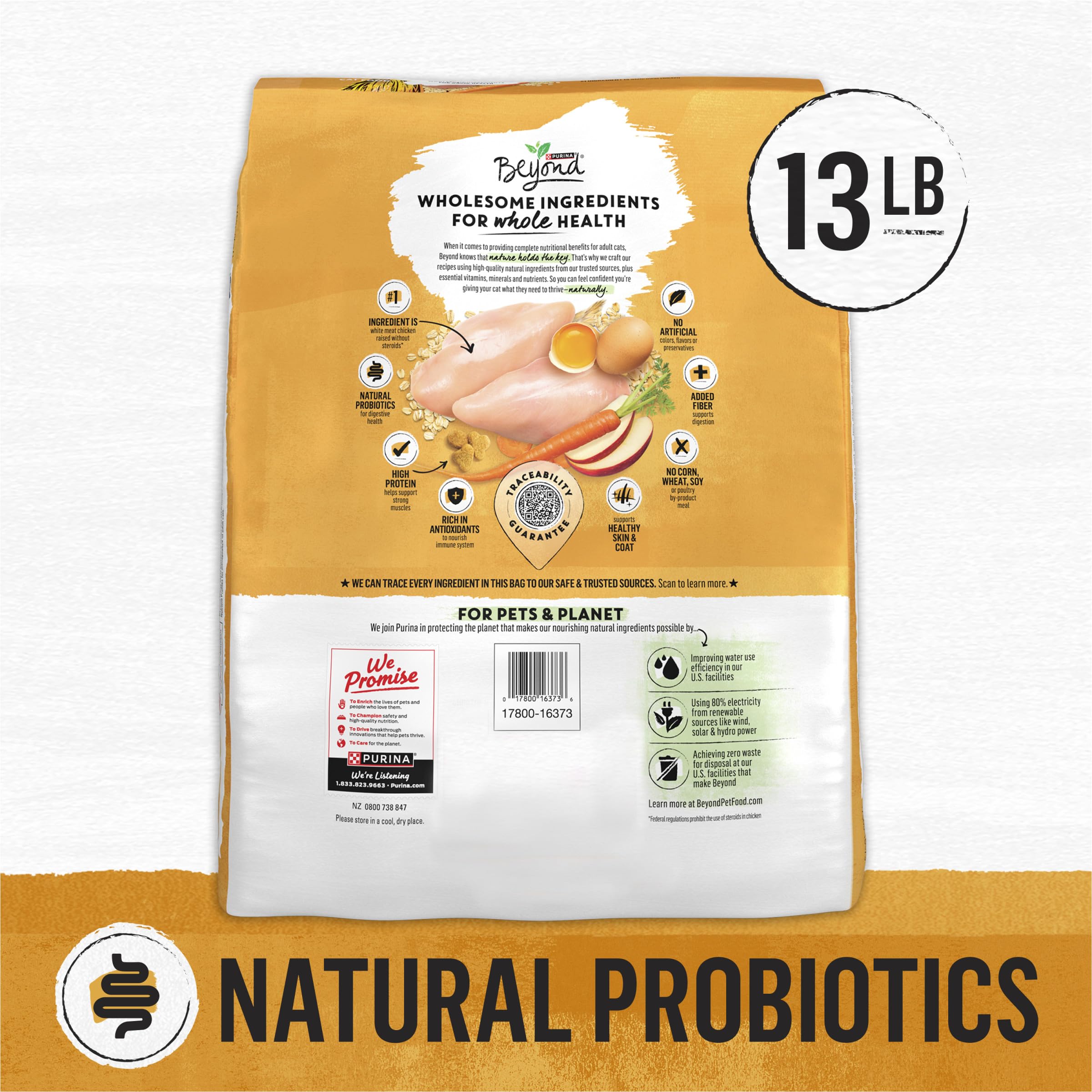 Purina Beyond Natural Dry Cat Food Wholesome Ingredients for Whole Health White Meat Chicken and Whole Oat Meal Recipe - 13 lb.