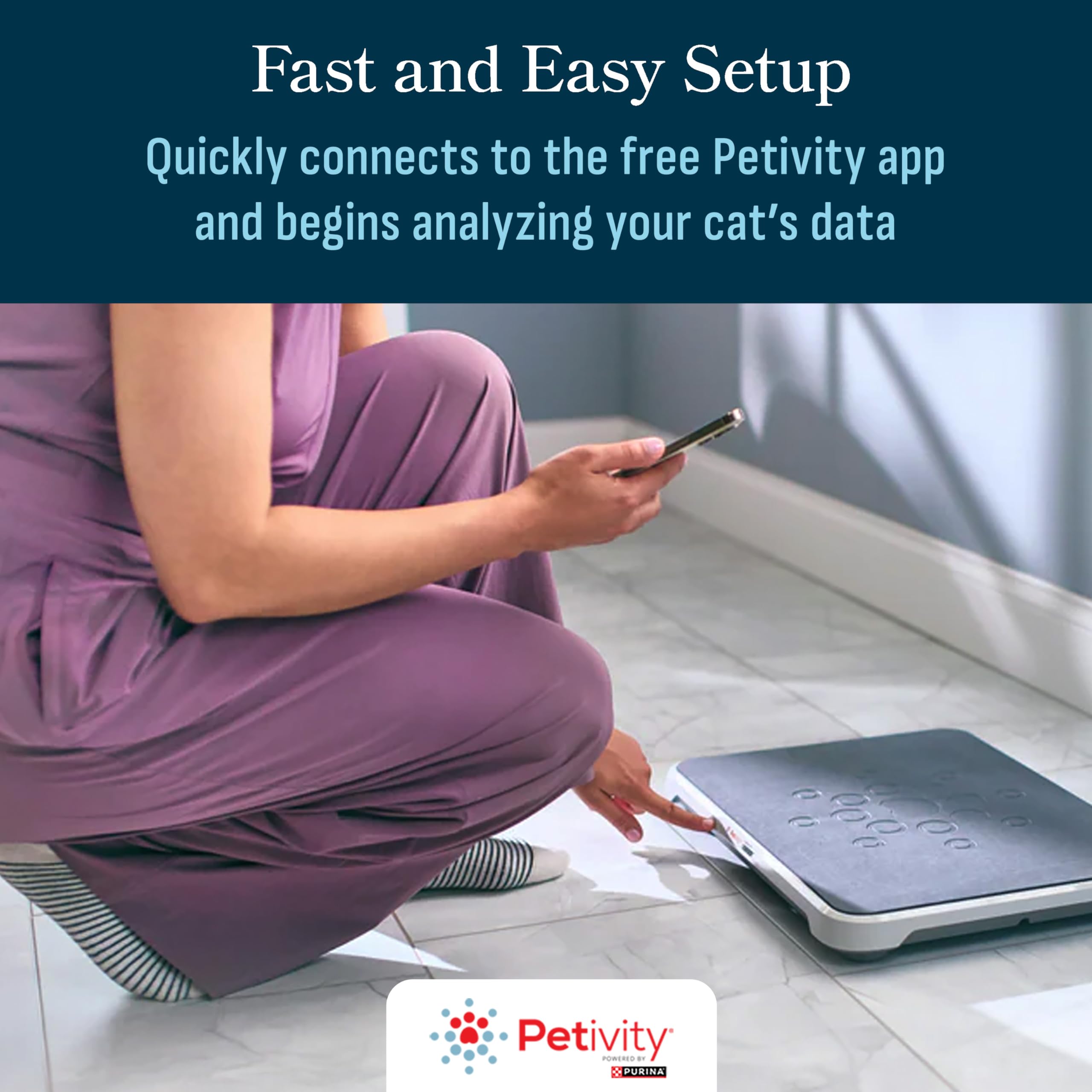 Purina Petivity Smart Litter Box Monitor - Cat Weight Scale & Health Tracker, 5.5 lb, Plastic, AI Alerts, App for Multiple Cats