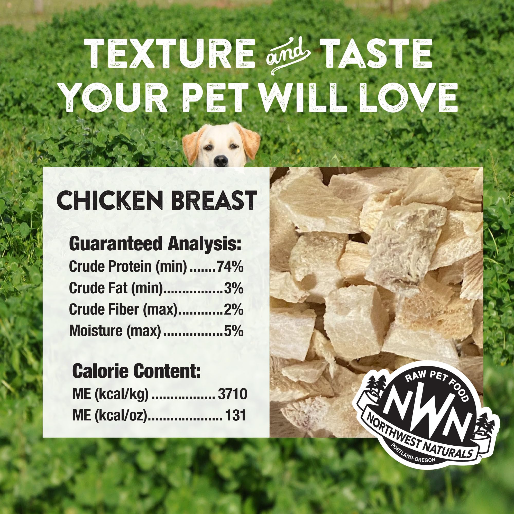 Northwest Naturals Raw Rewards Freeze-Dried Chicken Breast Treats for Dogs and Cats - Bite-Sized Pieces - Healthy, 1 Ingredient,