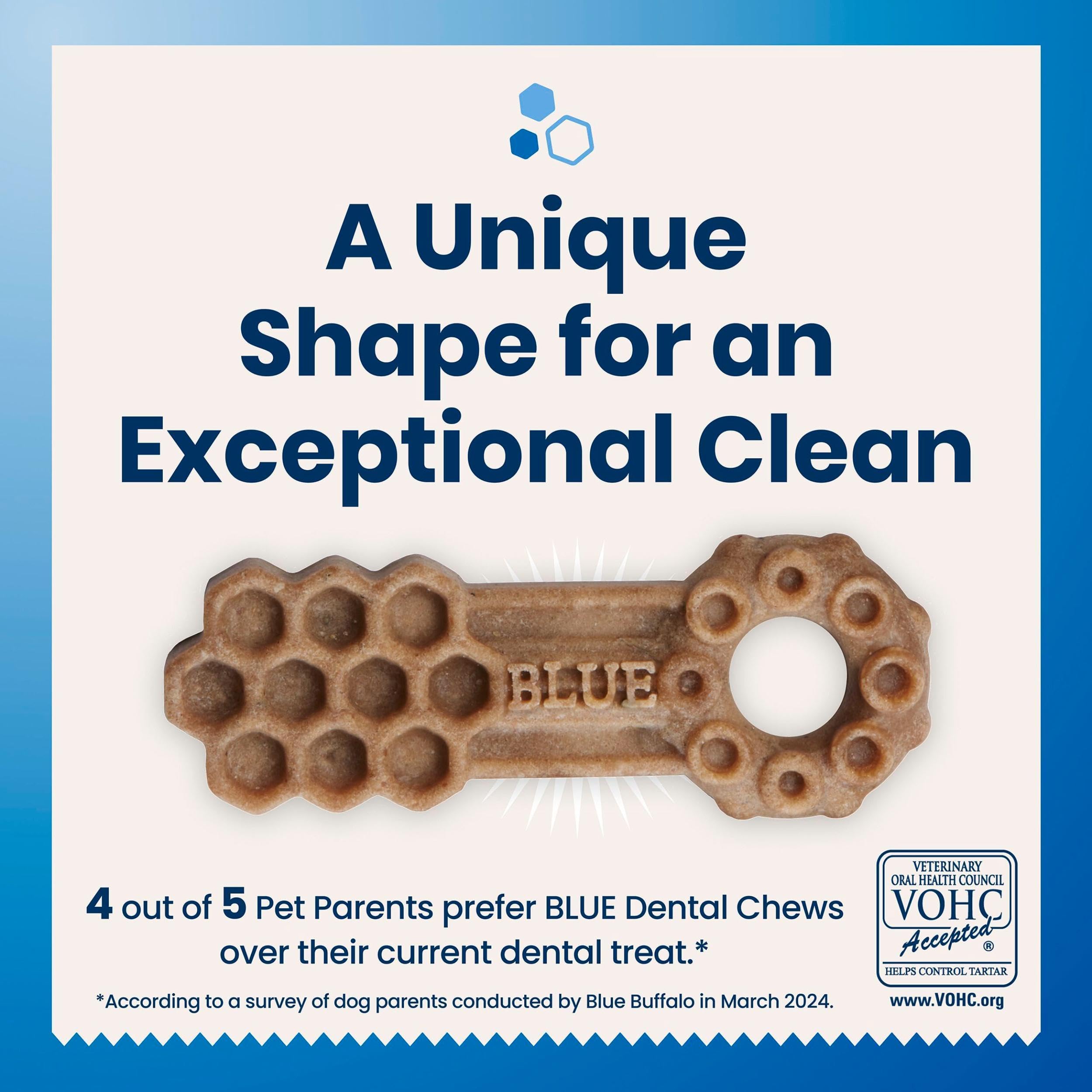Blue Buffalo Dental Chews Medium Dog Treats, Chicken & Spearmint - 34.5 oz (42 Count)