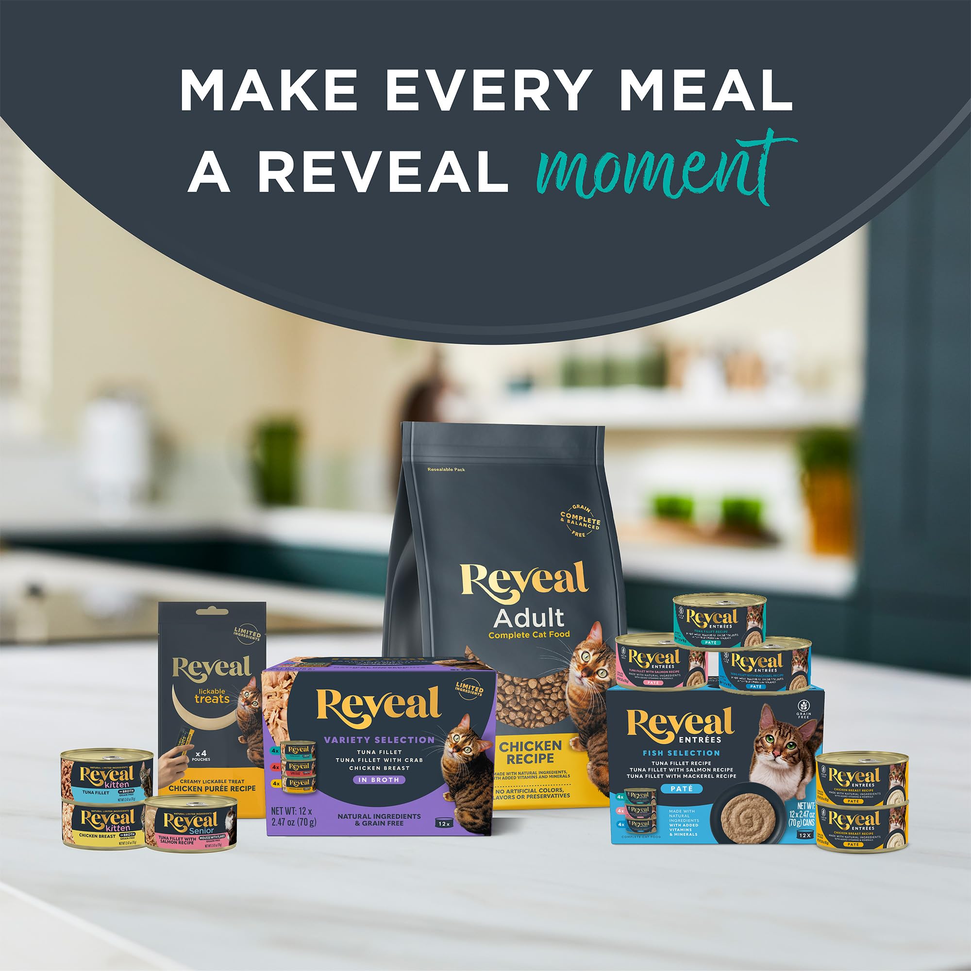 Reveal - Grain Free | Wet Canned Cat Food | 2.47oz - 24 Pack - Premium Nutrition, 100% Natural, No Additives, and Limited Ingred
