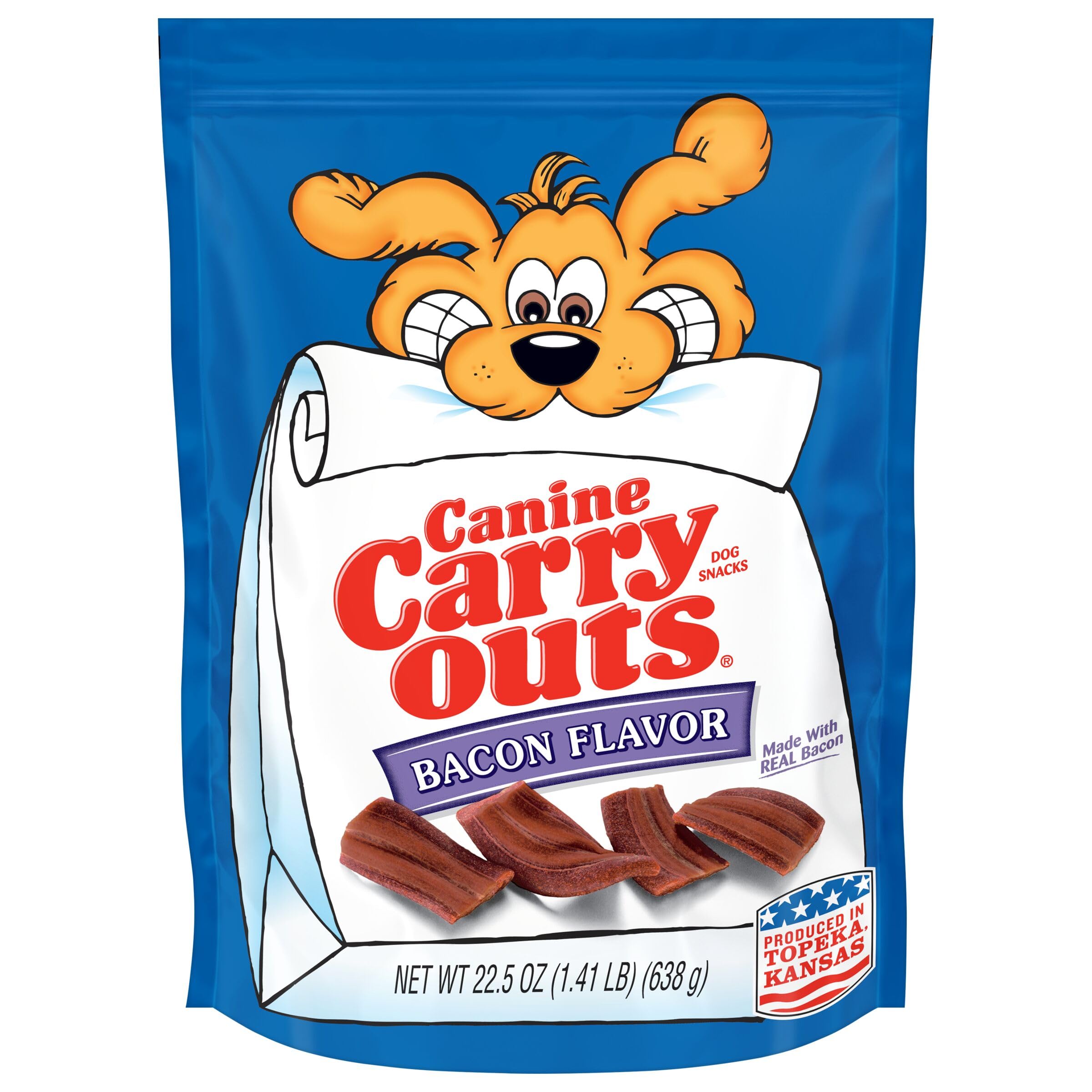 Canine Carry Outs Dog Treats, Bacon & Cheese Flavor, 22.5 Ounce (Pack of 6), Made with Real Bacon and Cheese