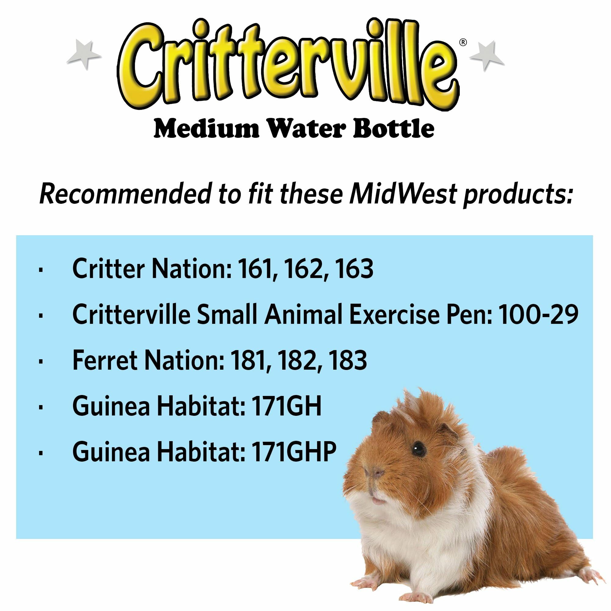 Midwest Homes For Pets Medium Animal Water Bottle | Ideal For Hamsters, Mice, Guinea Pigs & Rabbits, Medium Water Bottle | Guinea Pig 10.14 Oz.