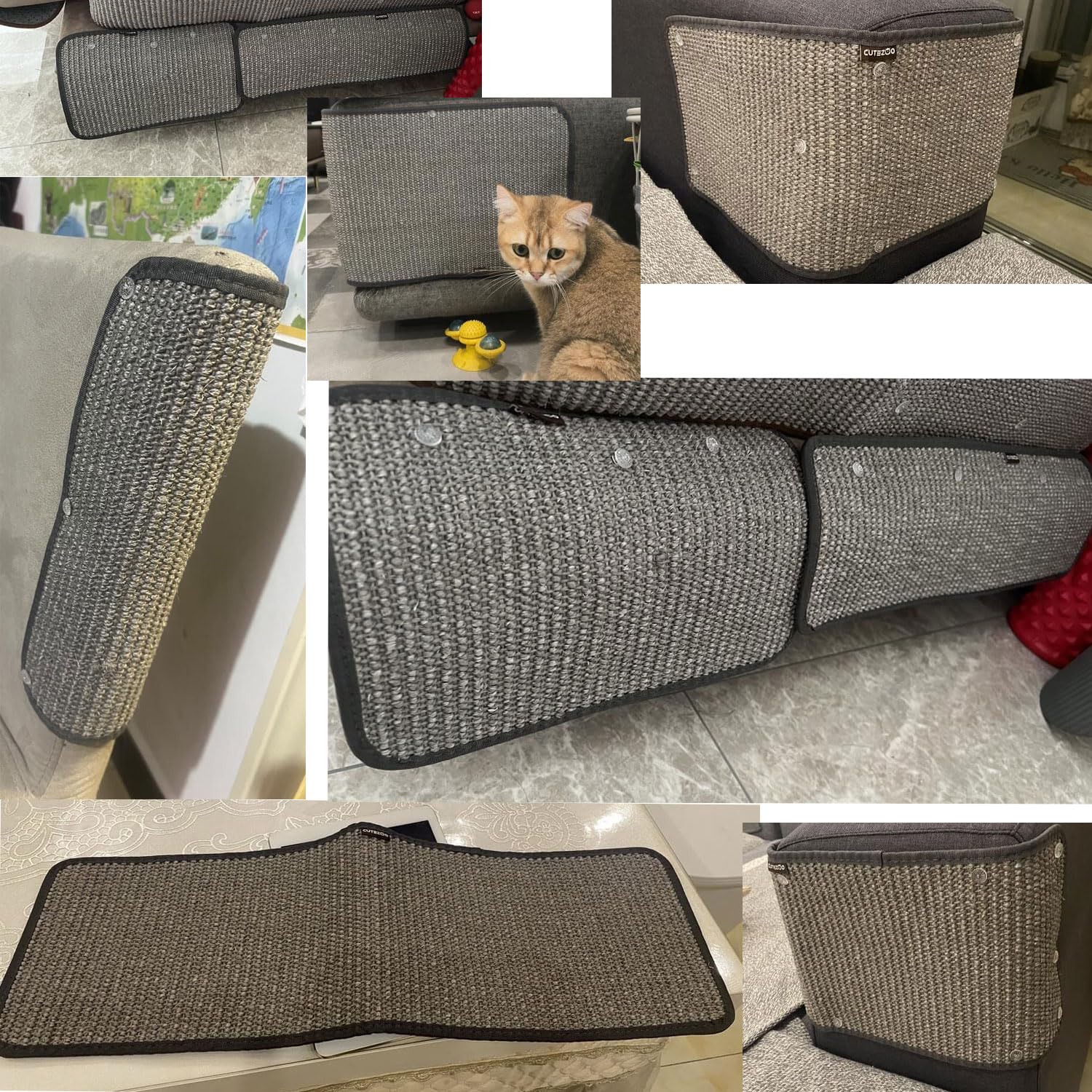 Cat Scratching Pad Natural Sisal Sofa Corner Furniture Protector Scratching Mat Cat Scratch Pads Couch Corner Protecting Furniture Anti-Slip Sisal Cat Repellent Mat For Sofa Bed Chair Desk Legs