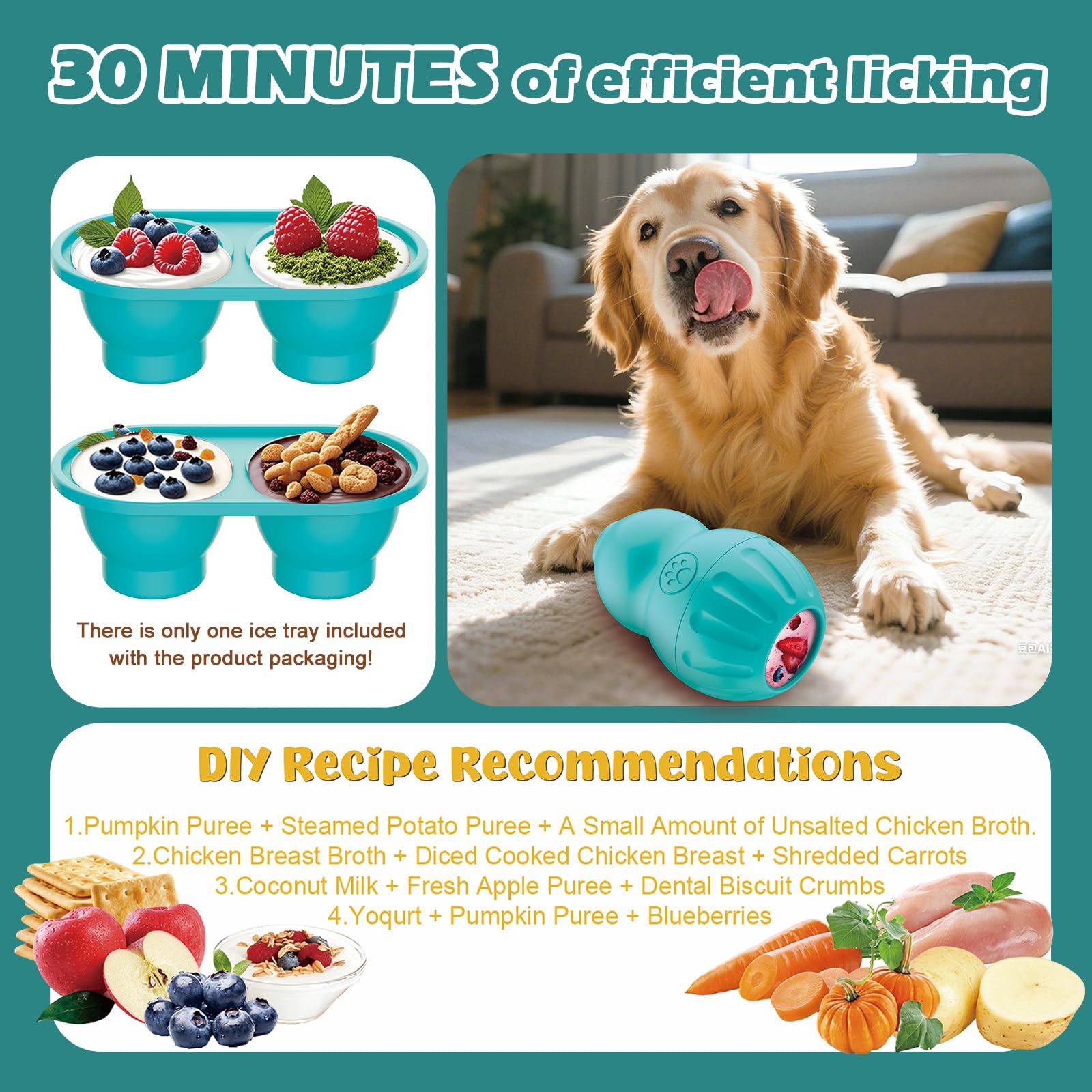VIWIK Interactive Dog Toys to Keep Them Busy, Frozen Treat Dispensing Dog Puzzle Toy for Small Medium Breeds, Cognitive Dog Enri