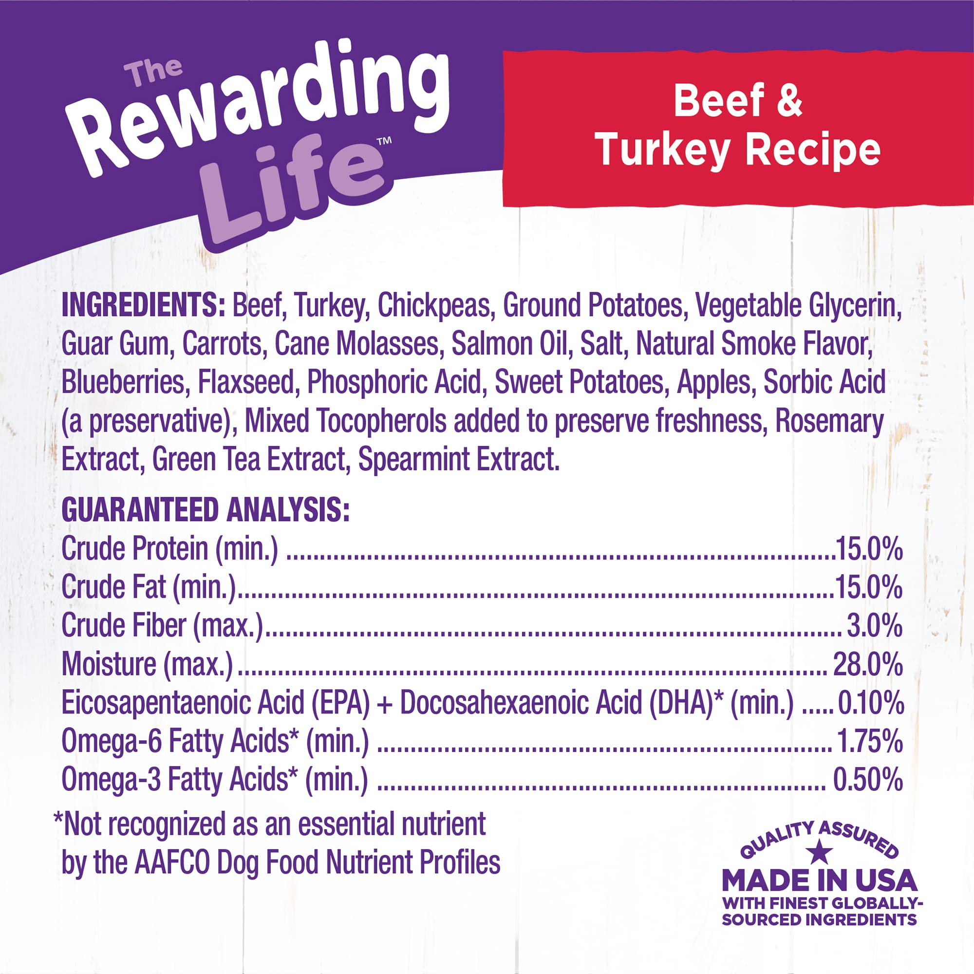 Wellness Rewarding Life Grain-Free Soft Dog Treats, Made in USA with Healthy Ingredients, Ideal for Training (Beef & Turkey Reci