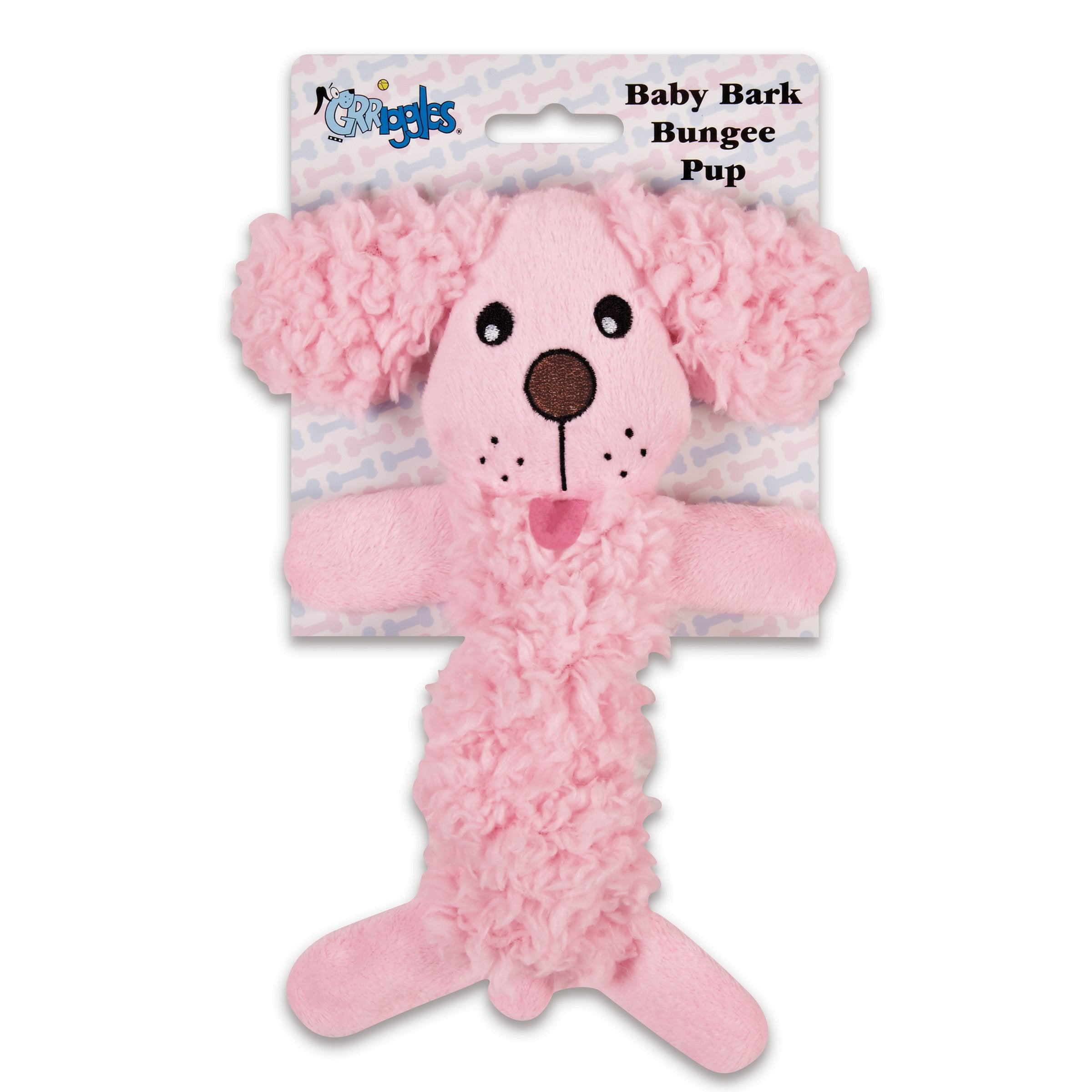 Grriggles Baby Bark Bungee Pup Toy, Pink Small