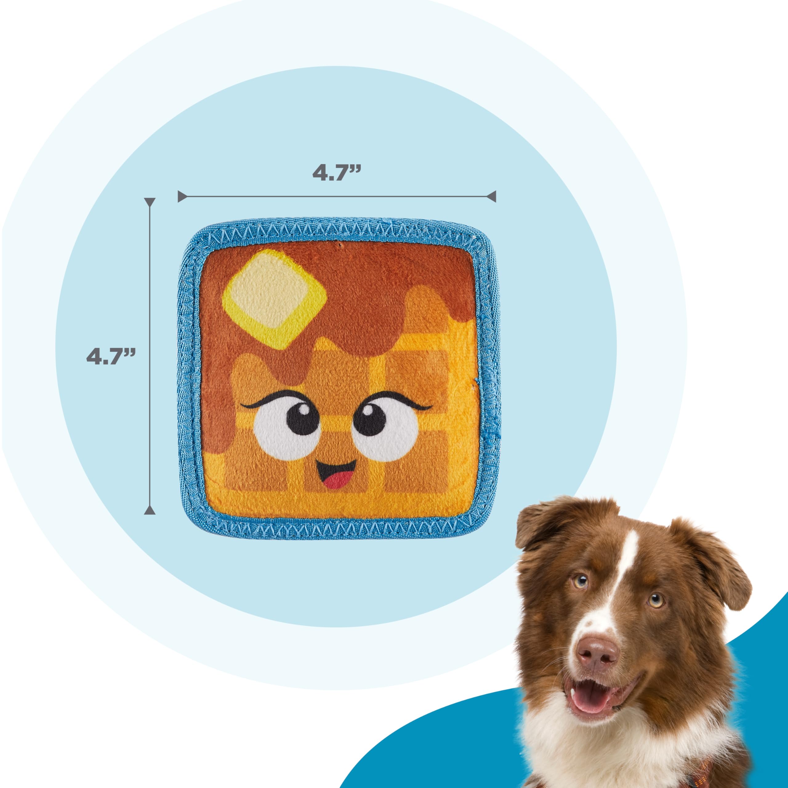 Outward Hound Tough Skinz Durable Squeaky Dog Toy with Two Tough Layers, Waffle, Multicolor, Small