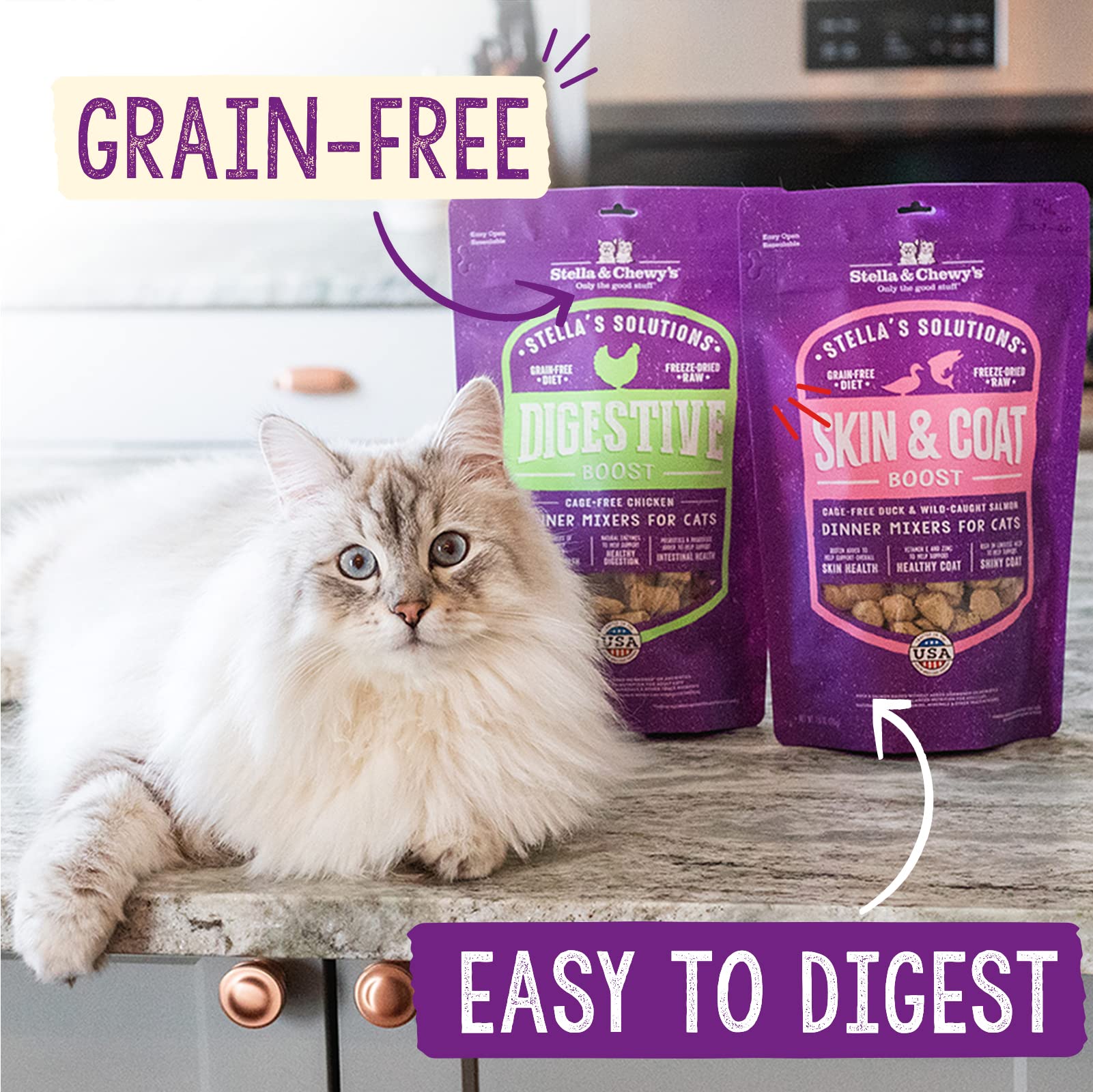 Stella & Chewys - Stellas Solutions Digestive Boost - Cage-Free Chicken Dinner Mixer - Freeze-Dried Raw, Protein Rich, Grain Fr