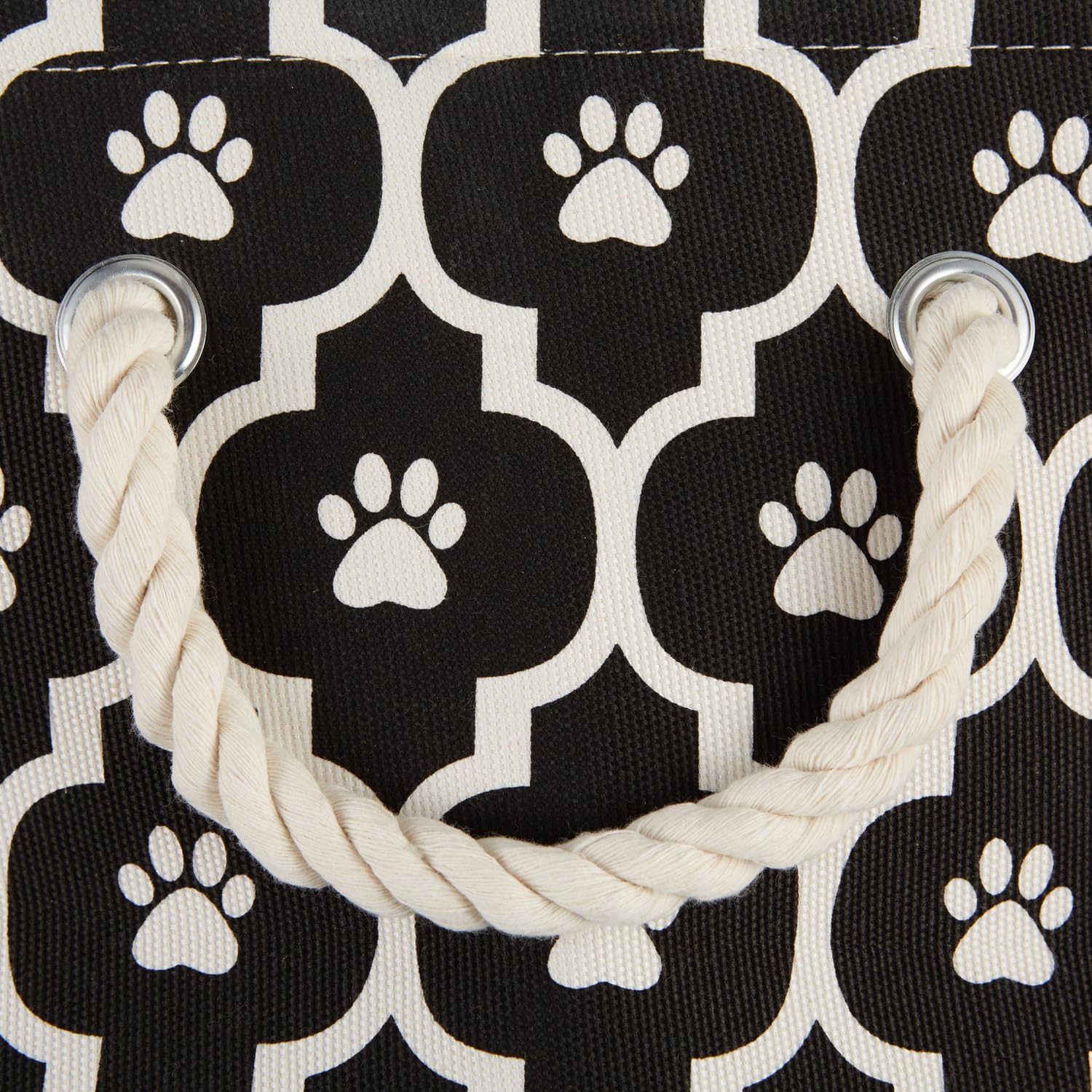 Bone Dry Pet Storage Collection Lattice Paw Print, Black, Small Rectangle