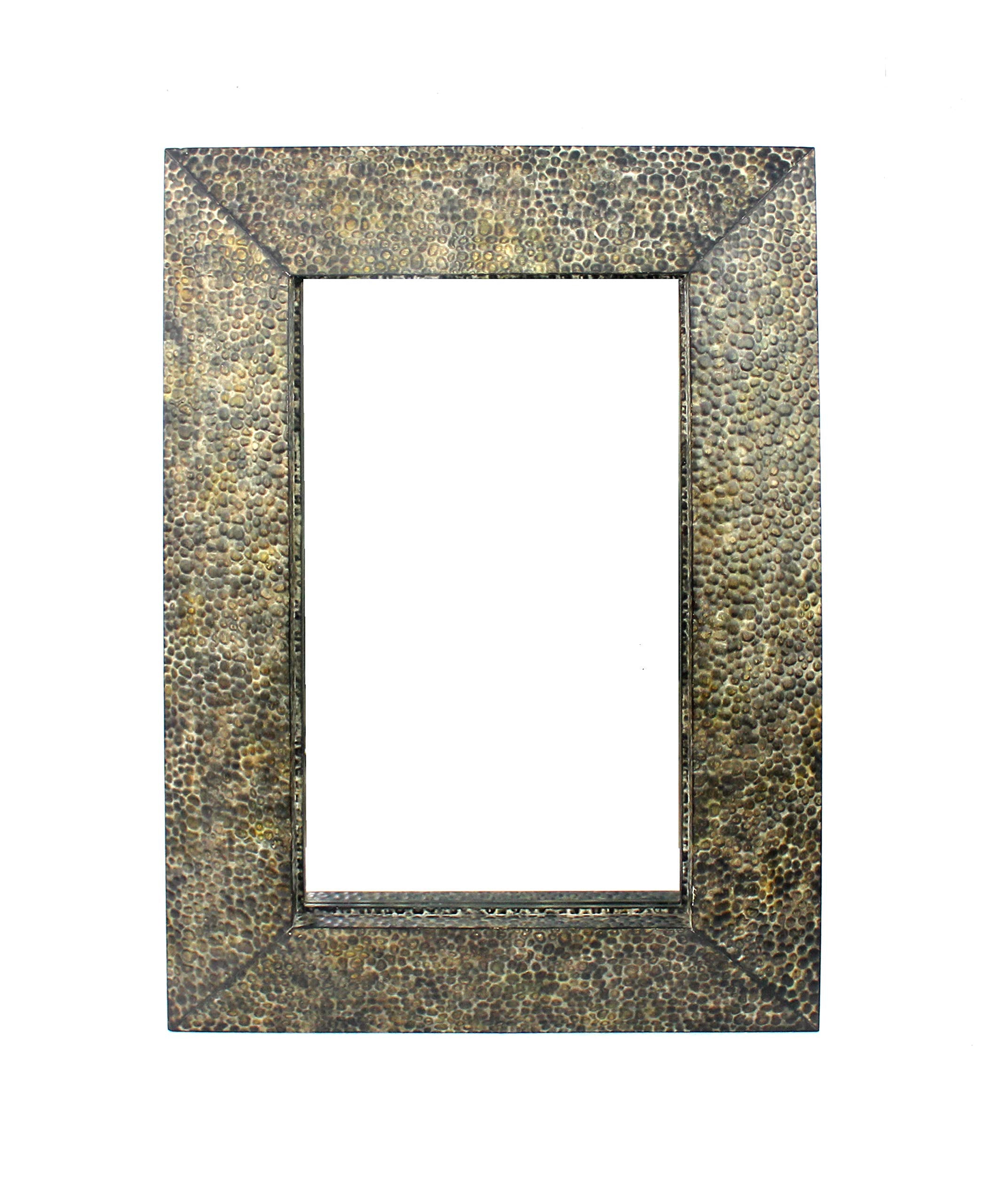 HomeRoots Decor Luxurious Rectangle Dressing Mirror with Gravel-Like Mosaic Frame - 34 x 48 x 4, Bronze