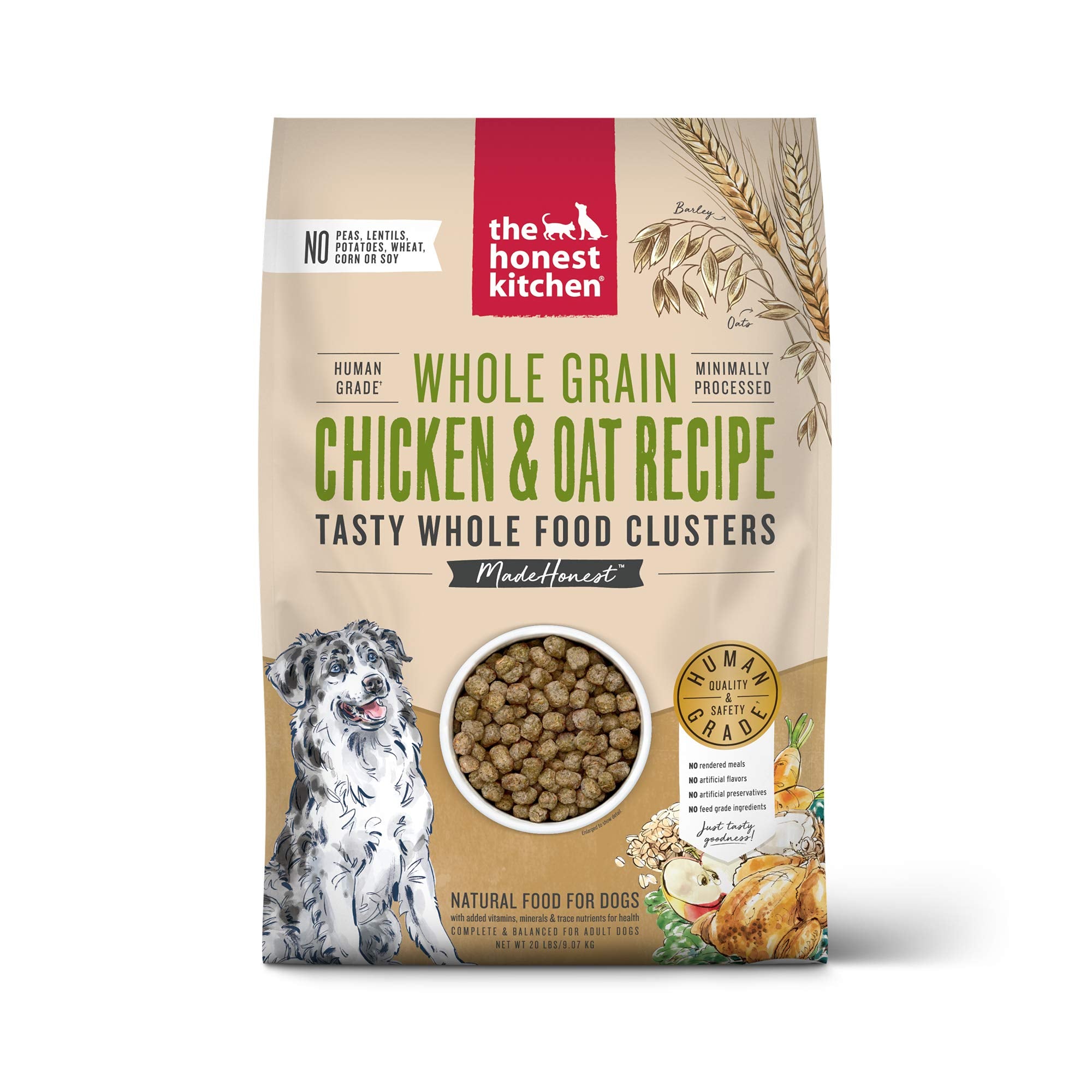 The Honest Kitchen Whole Food Clusters Whole Grain Chicken & Oat Dry Dog Food, 20 lb Bag