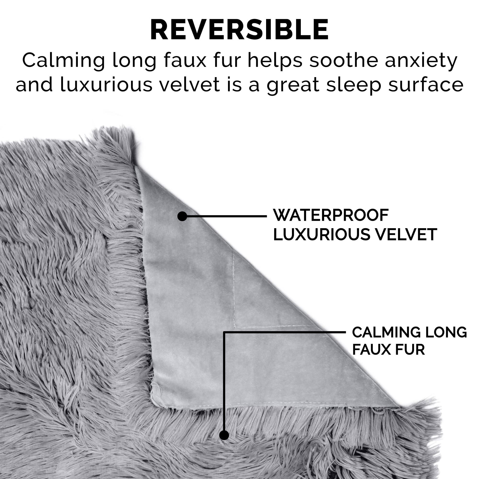 Furhaven Waterproof Throw Blanket For Dogs & Indoor Cats, Washable - Shaggy Plush Calming Long Faux Fur & Velvet Dog Blanket - Gray, Large