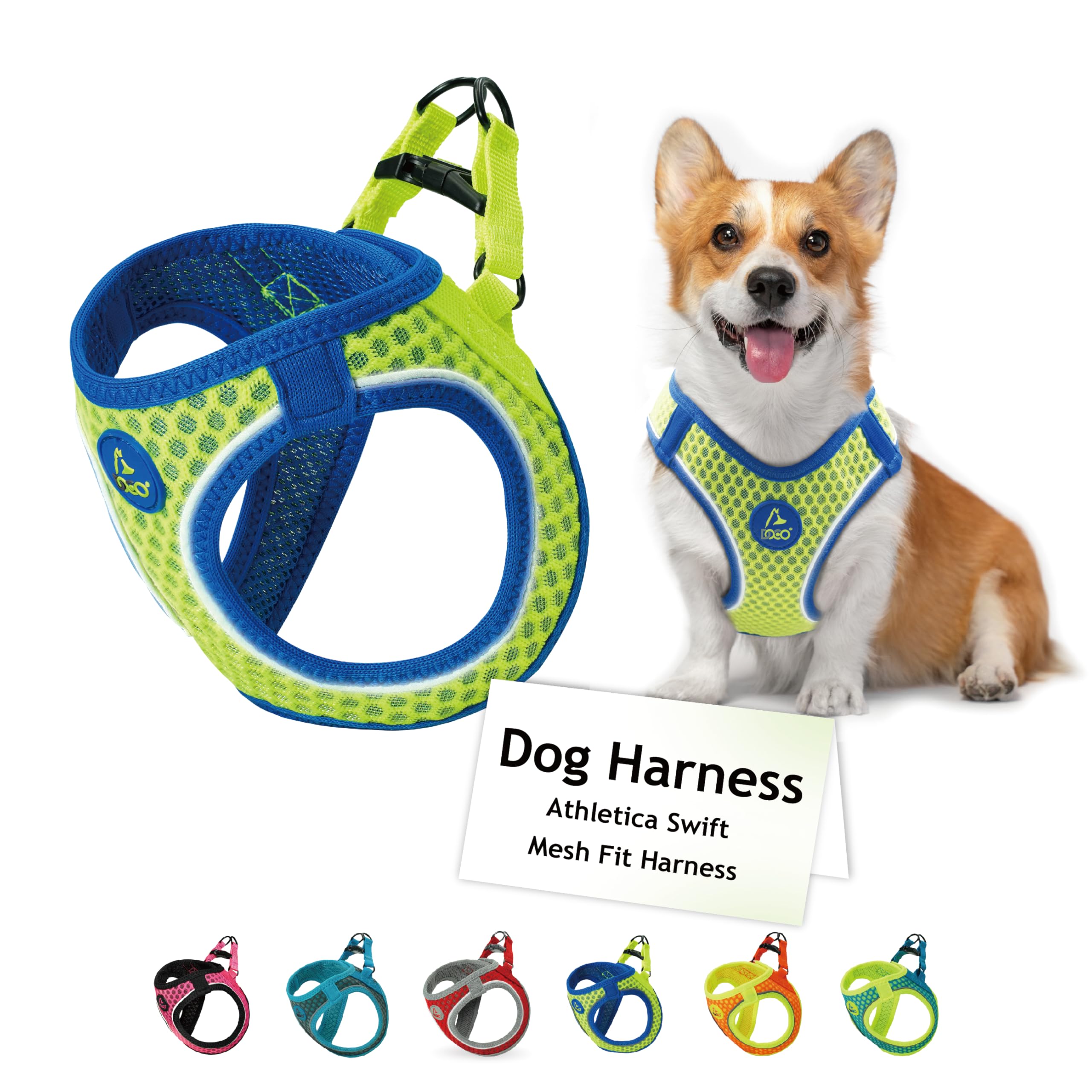DOCO Dog Harness (Chest 20.5-22, Weight 20-25 lbs) Athletica Adjustable Heavy Duty No Choke Puppy Vest for Small Dogs Lightweigh
