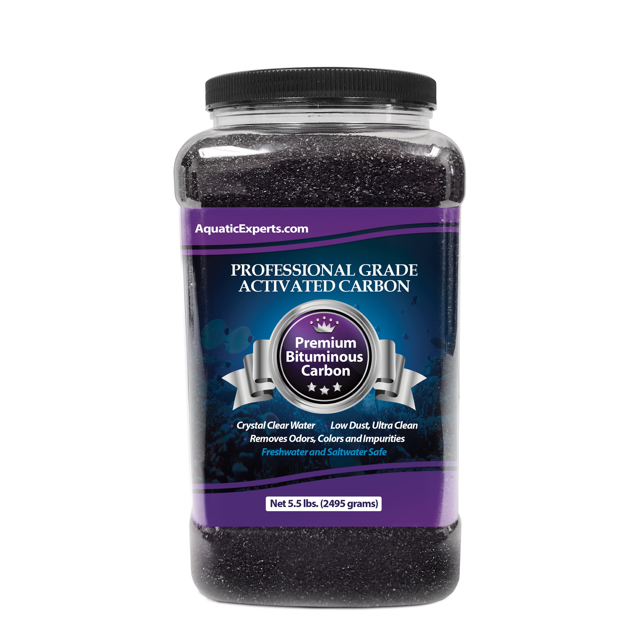 Premium Activated Carbon - Aquarium Carbon Media - Charcoal For Fish Tanks - Aquarium Filter Charcoal Media (Granulated, 5.5 Lbs With Fine Mesh Bag)