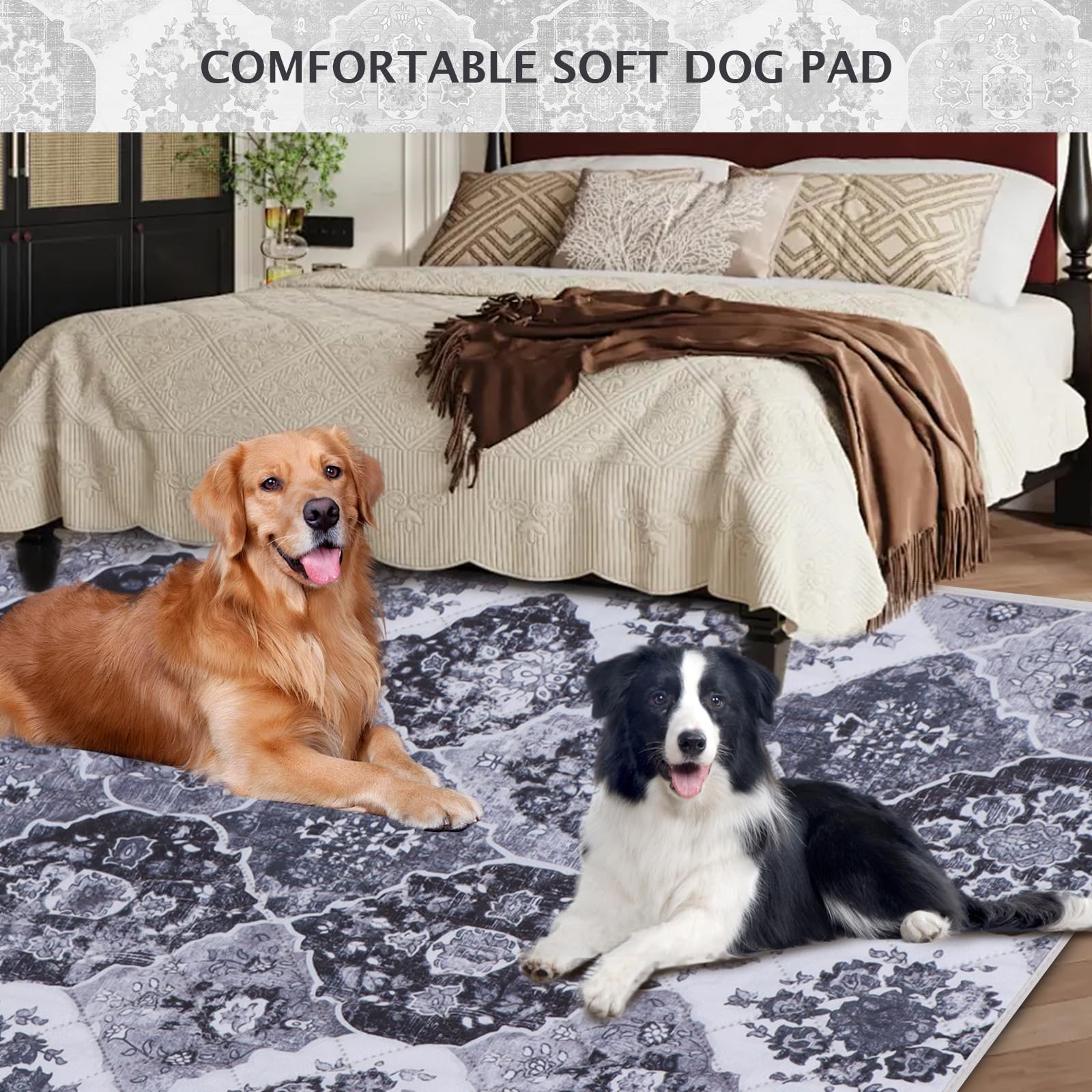 Ieuumler Washable Pee Pads For Dogs, 2 Pack Reusable Pee Pads For Dogs Non-Slip Grip, Super Absorbent Waterproof Puppy Pads For