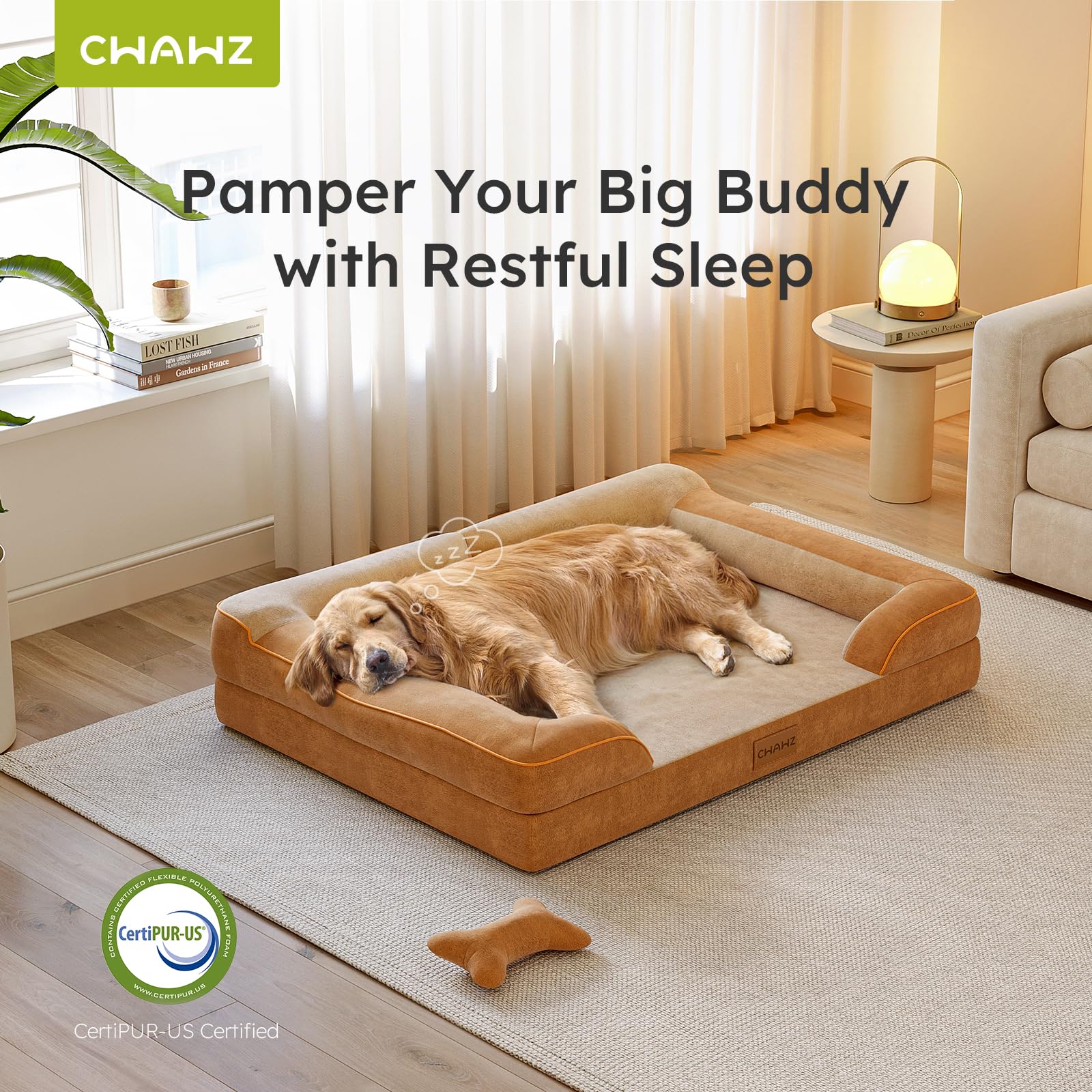 Cwawz Extra Large Dog Bed, Orthopedic Dog Beds With Cooling Gel Memory Foam, Waterproof Xl Pet Bed With Removable Washable Cover