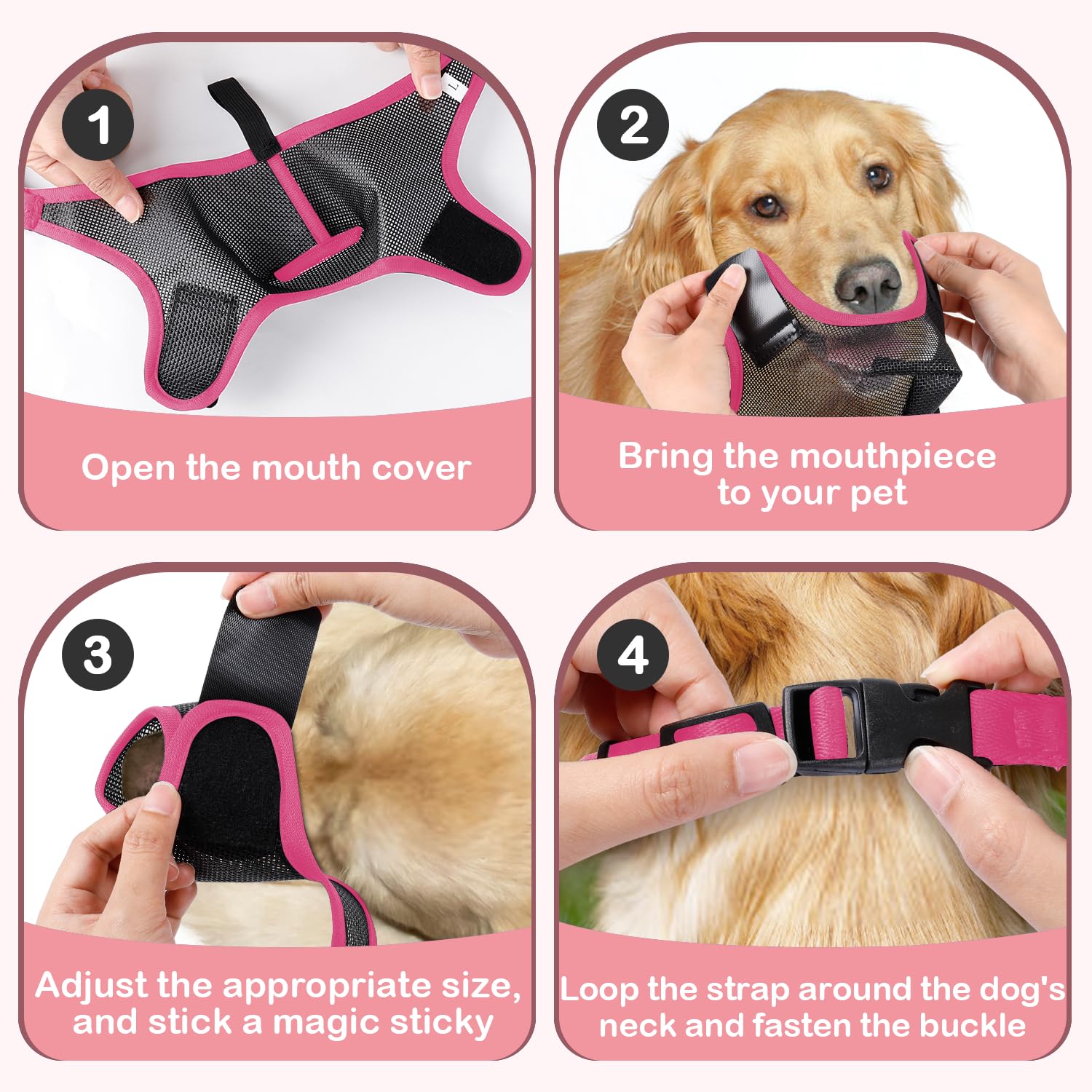 Dog Muzzle, Soft Air Mesh Muzzle for Small Medium Large Dogs Anti Biting Barking Chewing Scavenging, Breathable Adjustable Loop