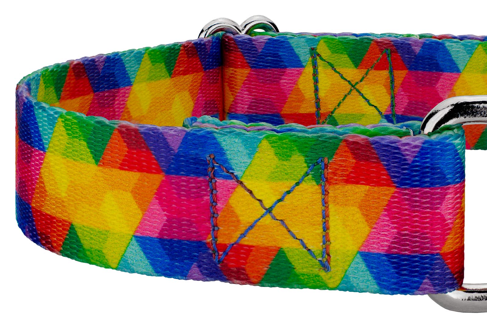Country Brook Petz - Kaleidoscope Martingale Dog Collar - Groovy Collection Featuring Far Out Designs (1/2 Inch, 2XS)