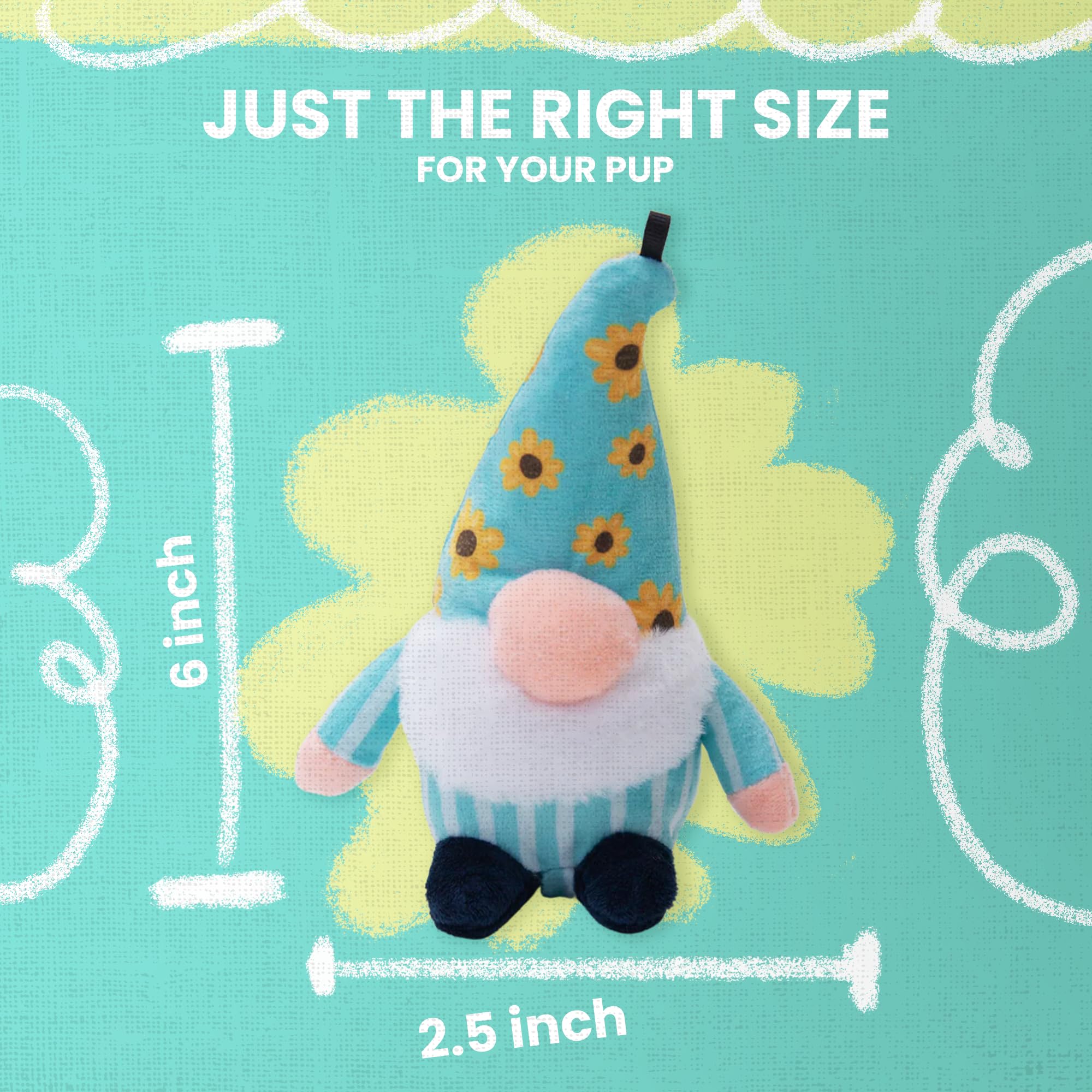 Snugarooz Baby Sunny Small Gnome Plush Toy – Gentle And Sturdy Squeaky Dog Toy For Small Breeds - Ideal For Biting And Fun Play - Eco Friendly