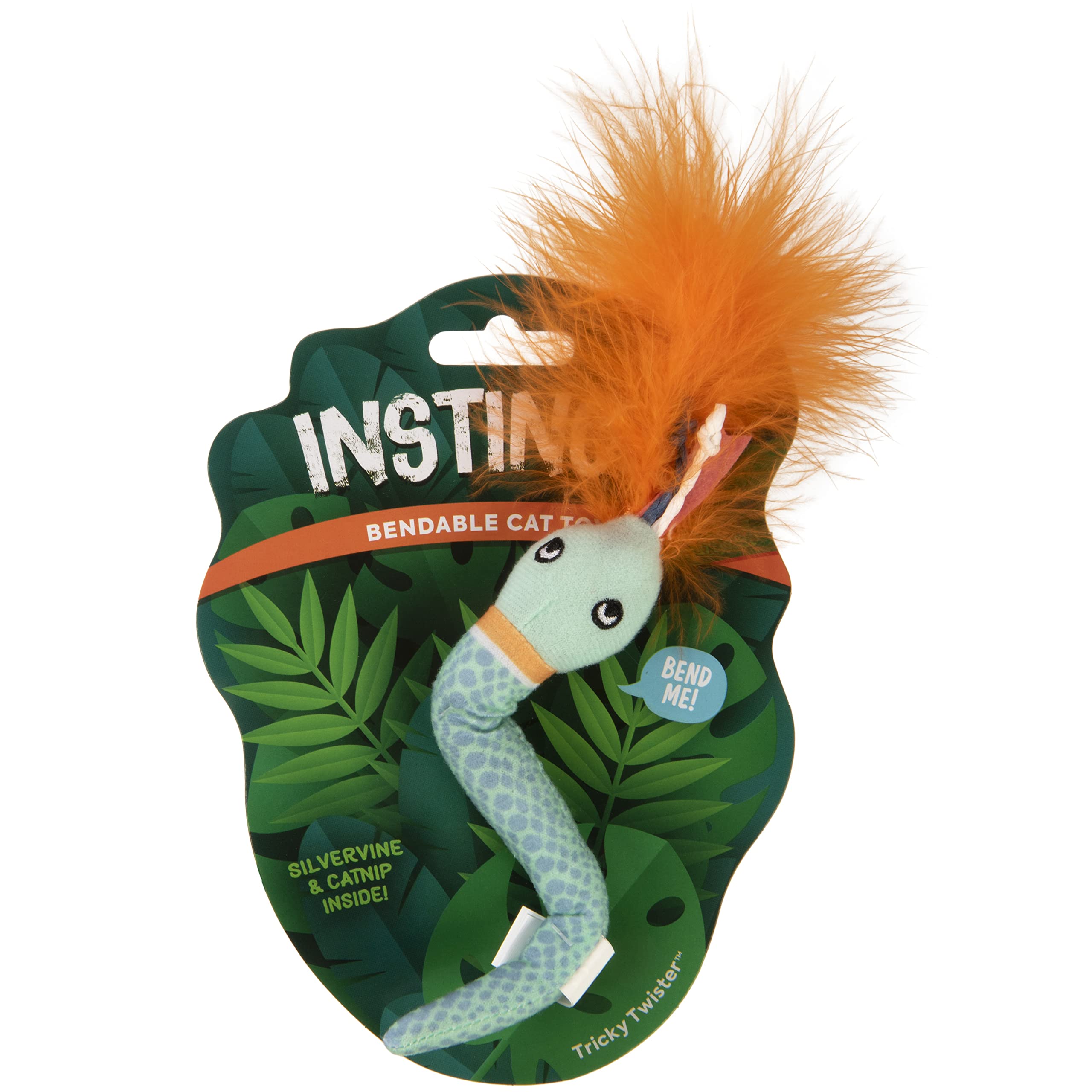 Smartykat Instincts Happynip Tricky Twister Bendable Snake Plush Cat Toy, Contains Catnip & Silvervine - Blue, One Size