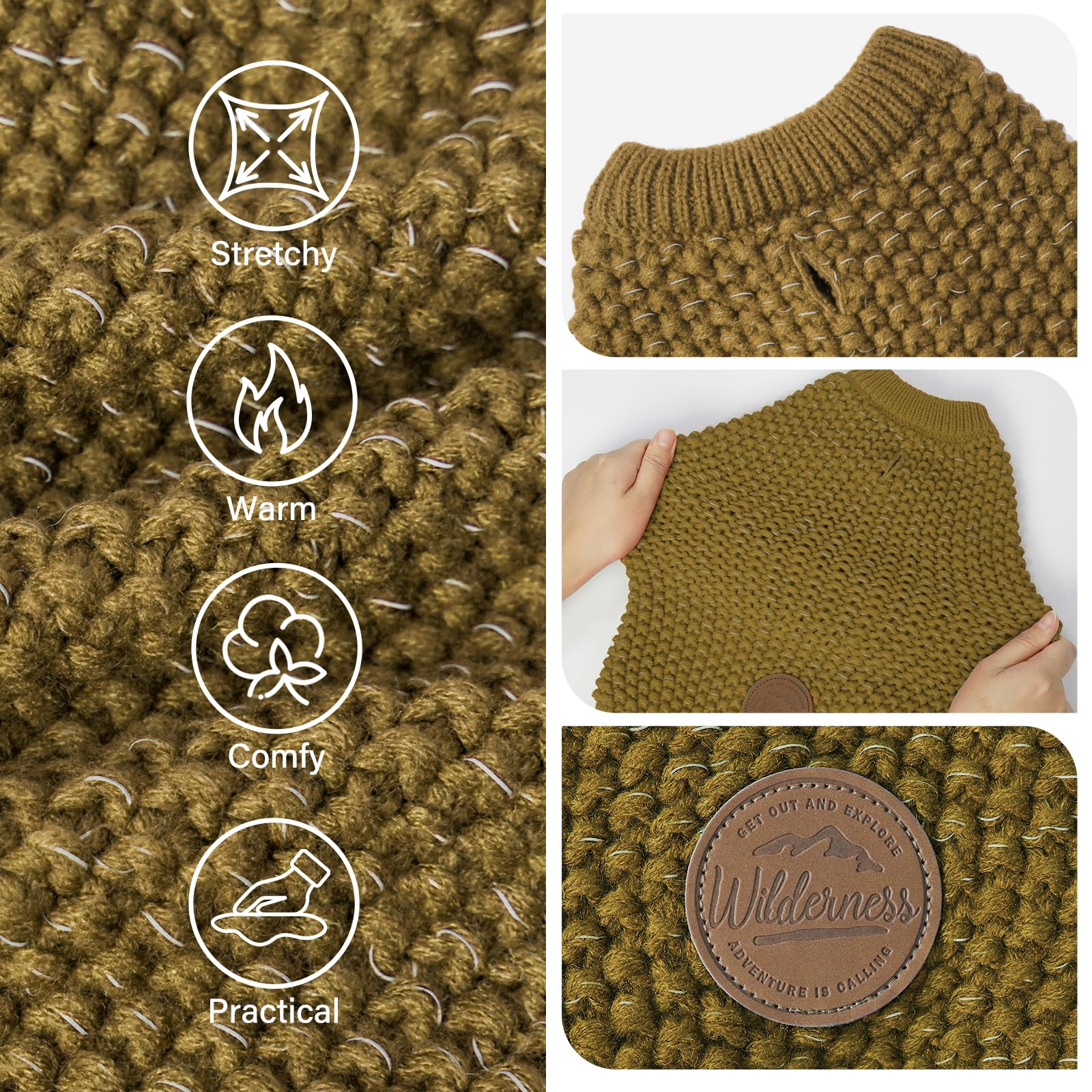 Kyeese Dog Sweater Warm Pet Sweater Medium Size Pets Comfy Pets Coats Stretchy Dog Sweater For Medium Dogs Boy Medium Pet Sweate
