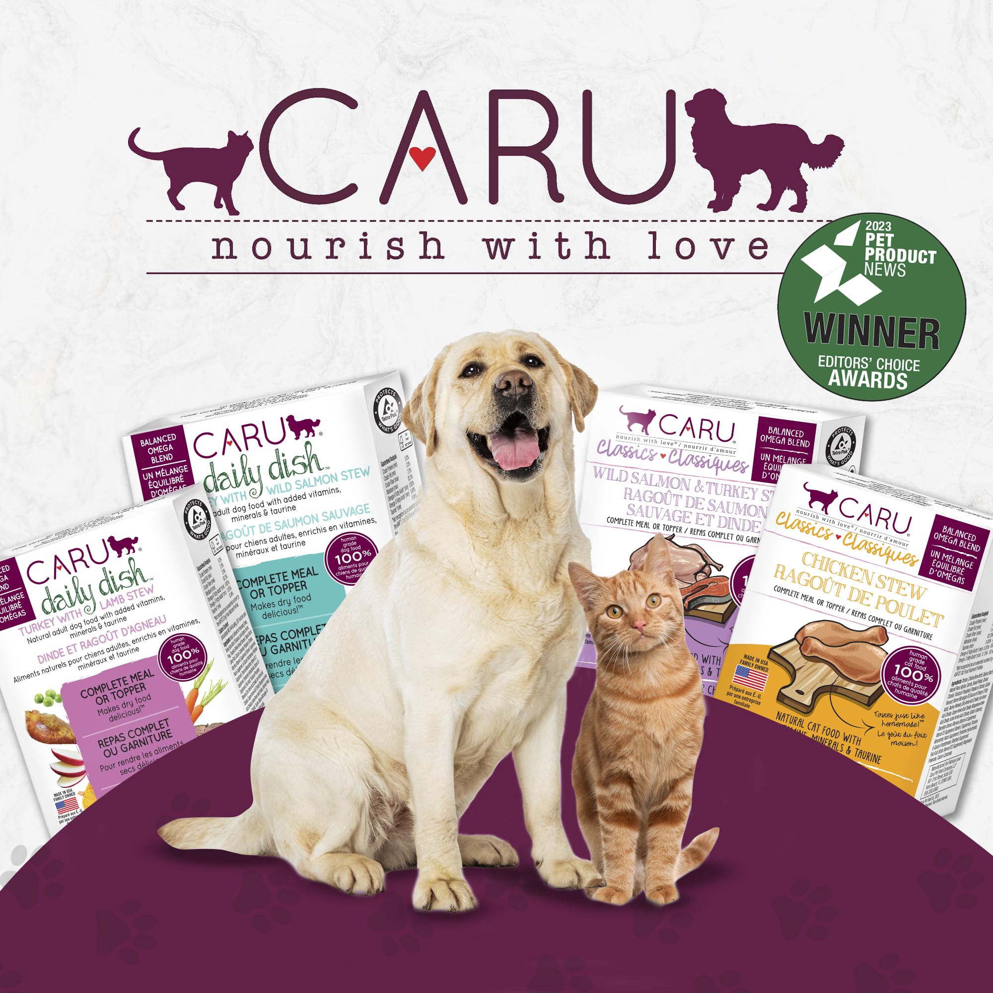 CARU - Classics Chicken & Crab Stew for Cats - Healthy Functional Wet Cat Food - Food Topper - Balanced Omega Blend - 5.5 oz Car