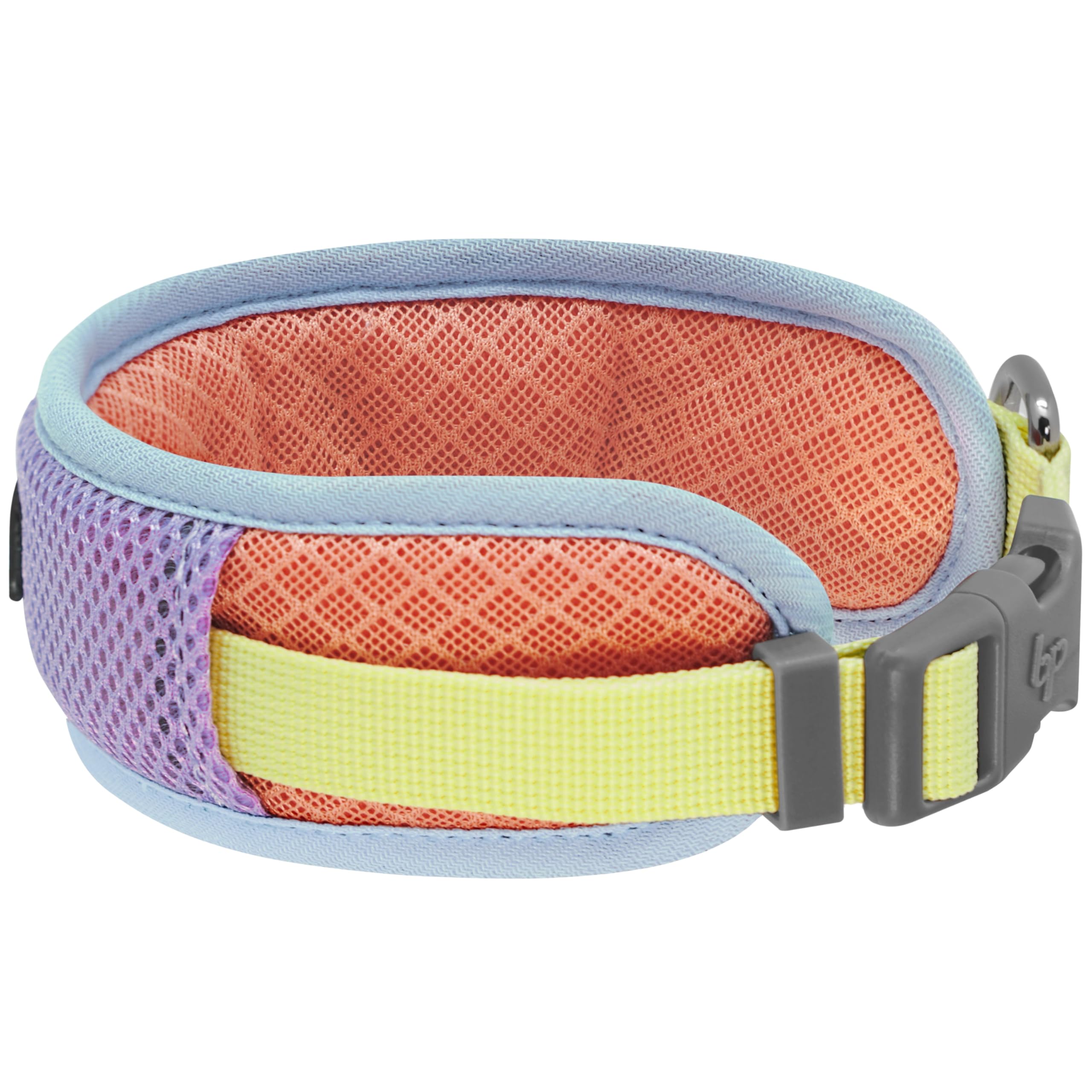 Blueberry Pet Vibrant Mesh Padded Dog Collar, Medium, Coral & Lilac - Award-Winning Thick Purple Collar For Female Dogs, Puppy &