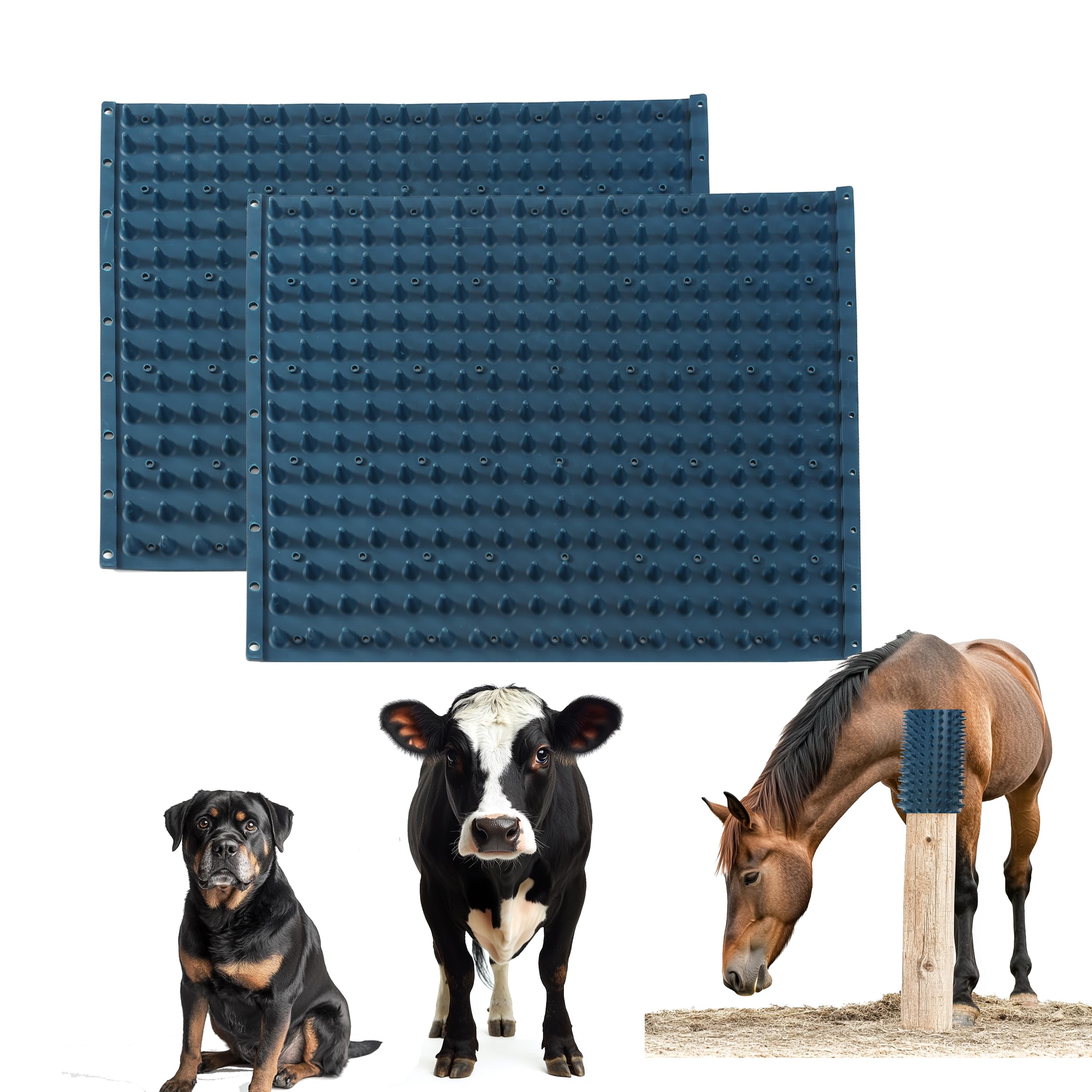 Horse Scratching Post Pad 2-Pack, Dog Scratch Pad, Cow Scratching Post, Soft Touch Itch Relief Pad Scratcher for Horses, Cows, G