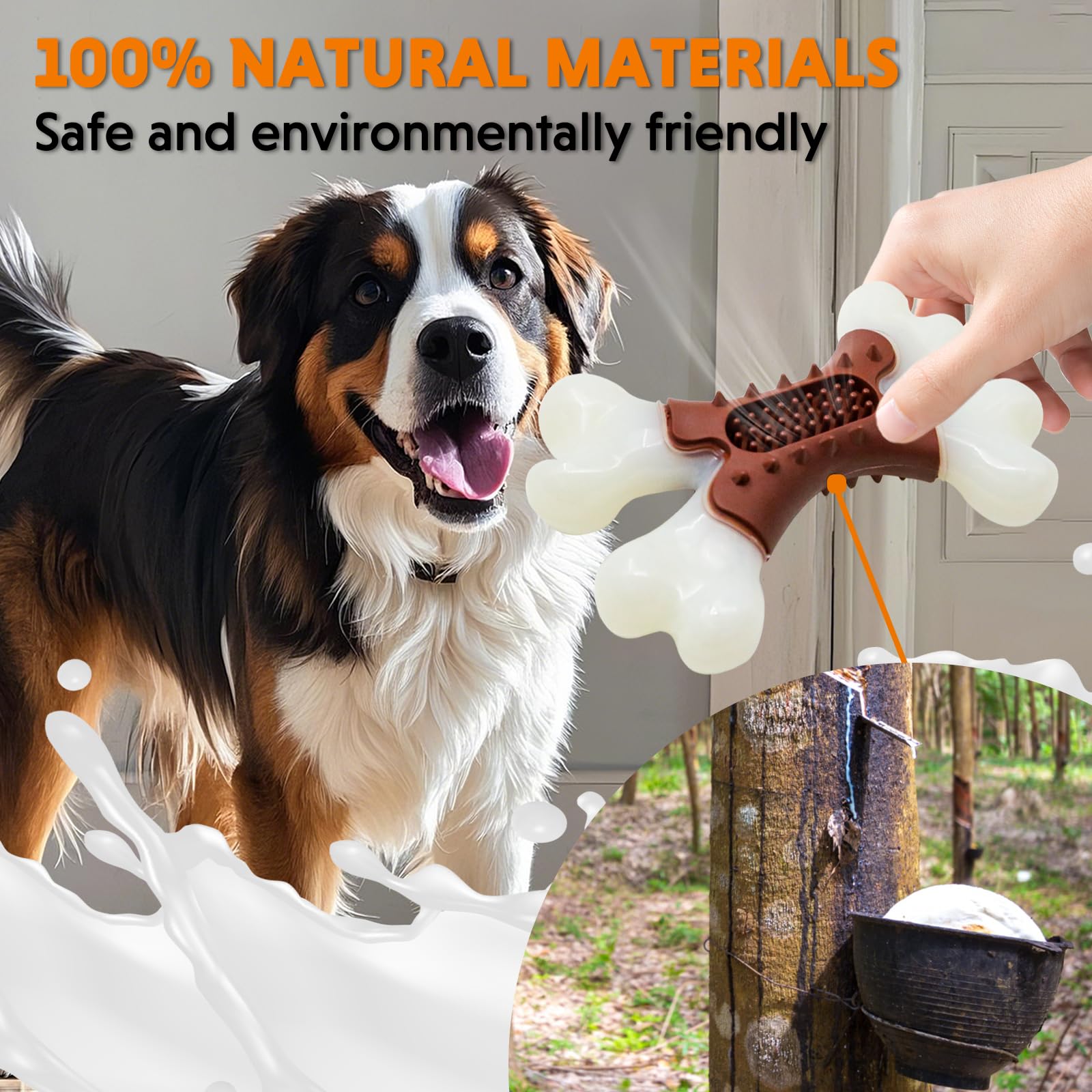 Laroo Dog Chew Toys For Aggressive Chewers, Durable Nylon Bones Tough Toys For Training And Cleaning Teeth, Interactive Treat Di