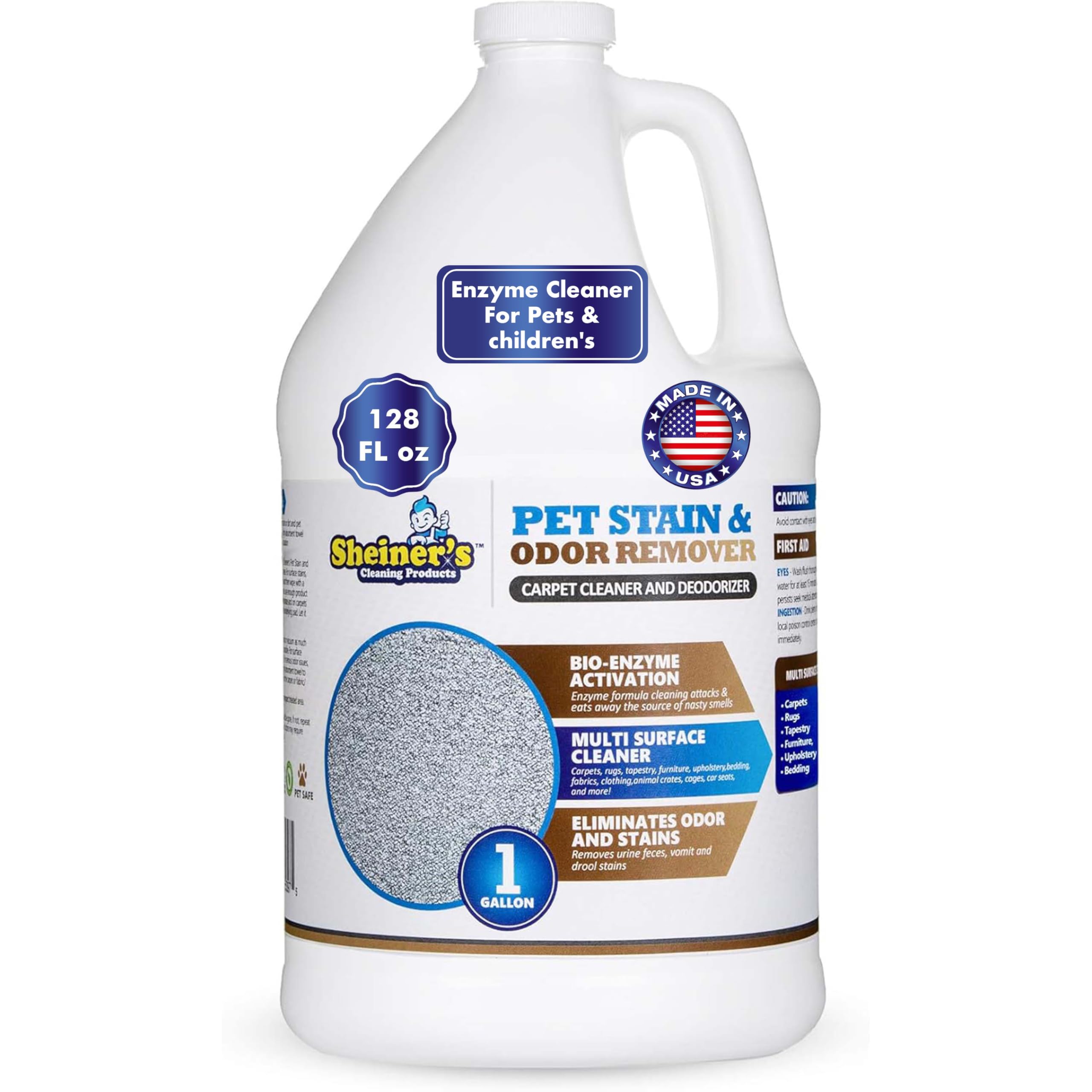 Sheiner'S Pet Stain Remover & Pet Odor Eliminator, Advanced Cleaning Bio-Enzyme Cleaner Solution For Carpets, Rugs, Upholstery &