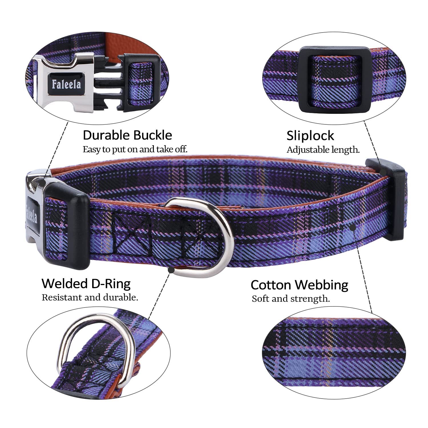 Faleela Soft &Comfy Bowtie Dog Collar,Detachable And Adjustable Bow Tie Collar,For Small Medium Large Pet (Purple, Small (Pack O