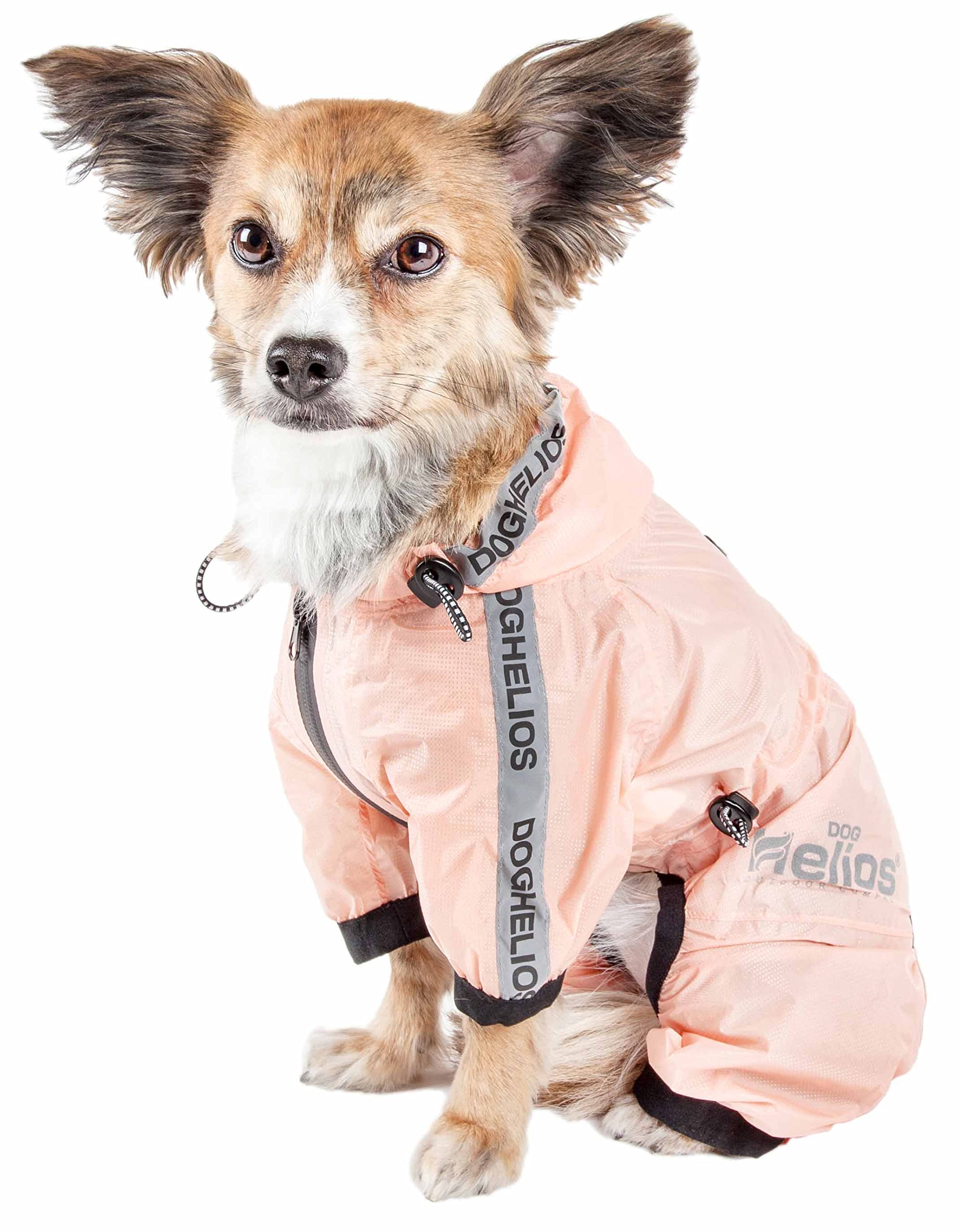 Dog Helios Torrential Shield Waterproof And Adjustable Full Body Dog Raincoat, Xs, Pink