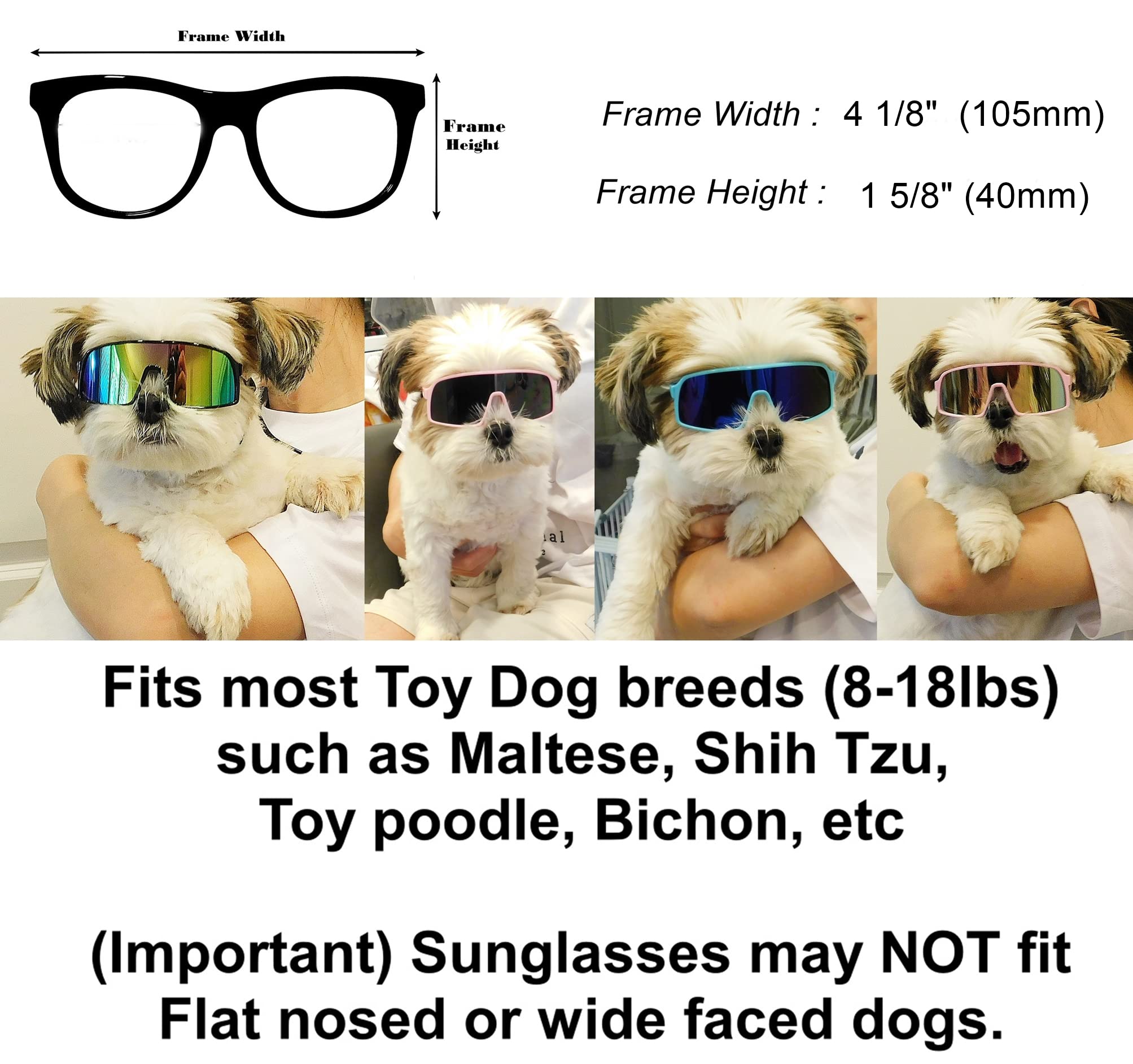 G029 Small Dog Breed 8-18Lbs Pet Puppy Cat Sports Turbo Sunglasses (Turbo Black)