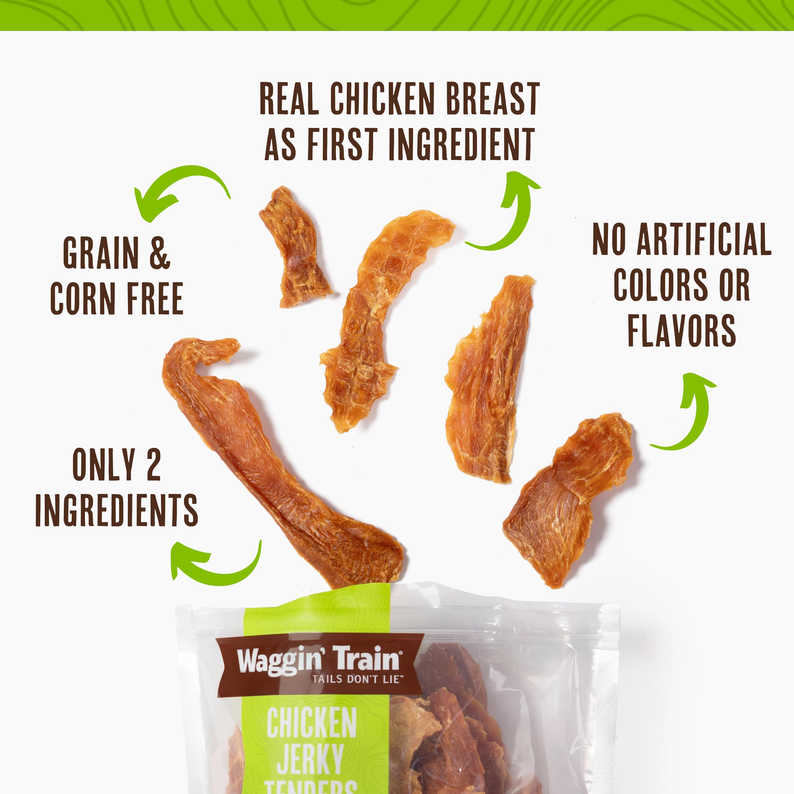 Waggin' Train Chicken Jerky Tenders Dog Treats, Grain Free, 18 oz. Pouch, Natural Flavor