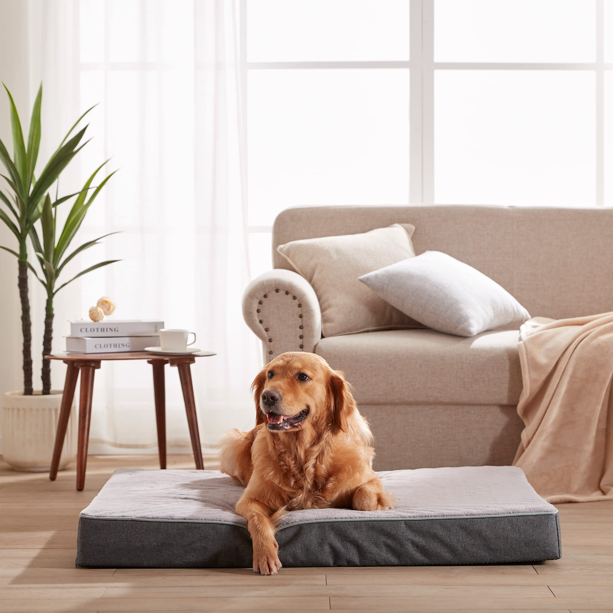 Urgvanz Pet Cooling Dog Beds For Large Dogs, Orthopedic Memory Foam Dog Bed, Large Pet Beds With Washable Cover, Ideal For Arthr