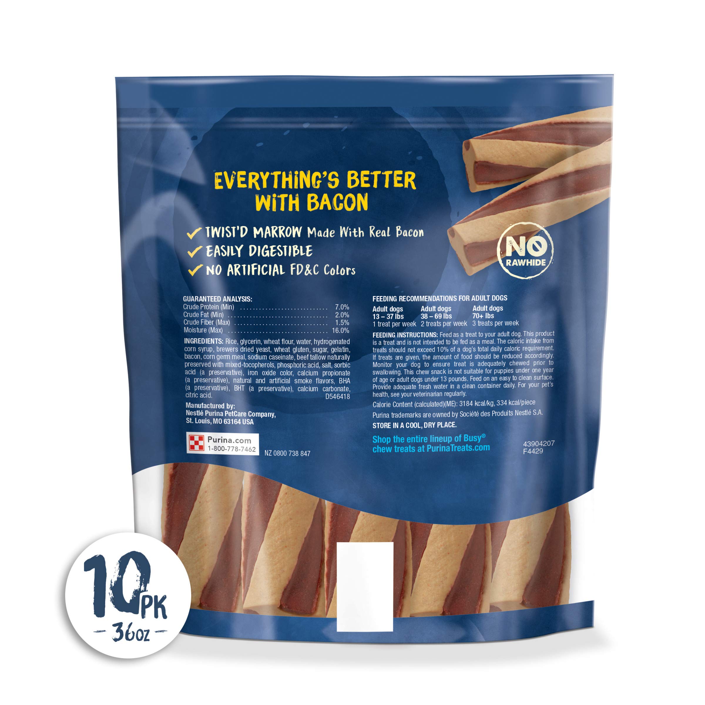 Purina Busy With Beggin Made in USA Facilities Small/Medium Breed Dog Treats, Twistd - 10 ct. Pouch