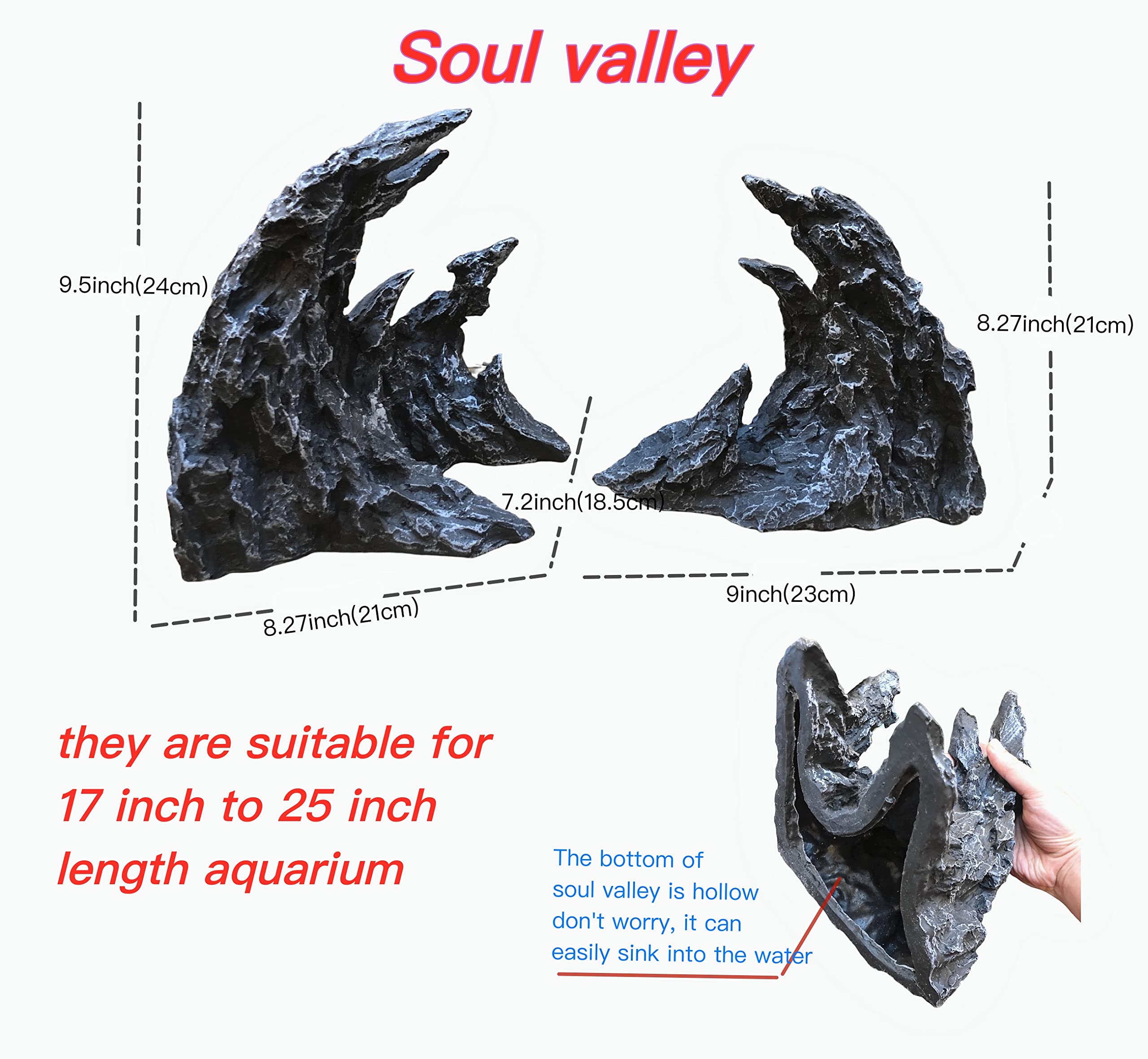 Awxzom Large 'Soul Valley' Aquarium Ornaments Extra Large Aquarium Decorations Superior Landscaping (Soul Valley 18Inch)