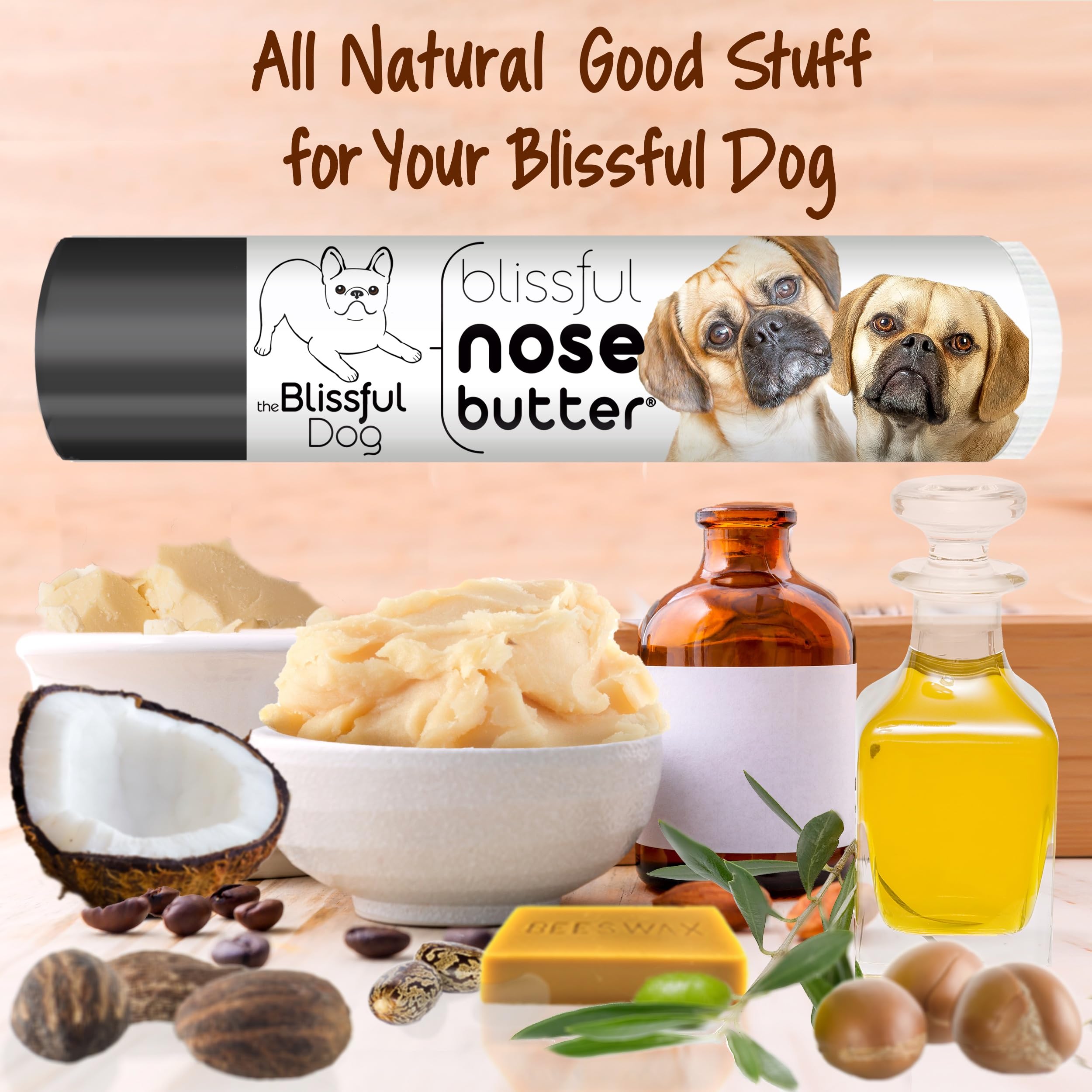 The Blissful Dog Puggle Unscented Nose Butter - Dog Nose Butter, 0.15 Ounce