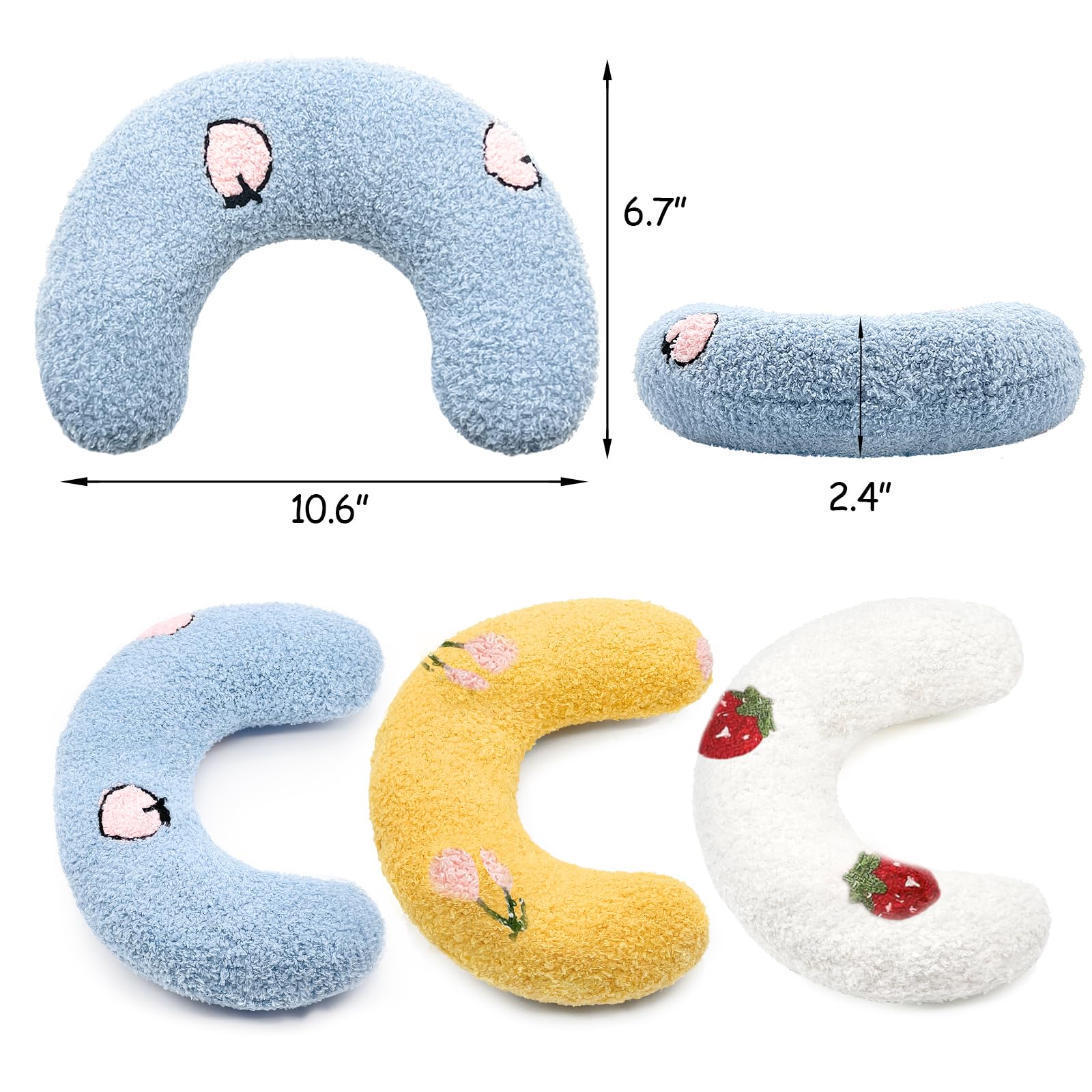 ucho Pillow for Cats, Soft Fluffy Cat Neck Pillow for Cat Bed, U-Shaped Pillow for Pet, Pet Calming Toy Half Donut Cuddler for J